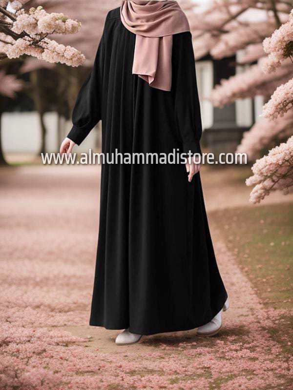 Classic Front Zip With Both Sided Pocket Abaya With Belt - view 7