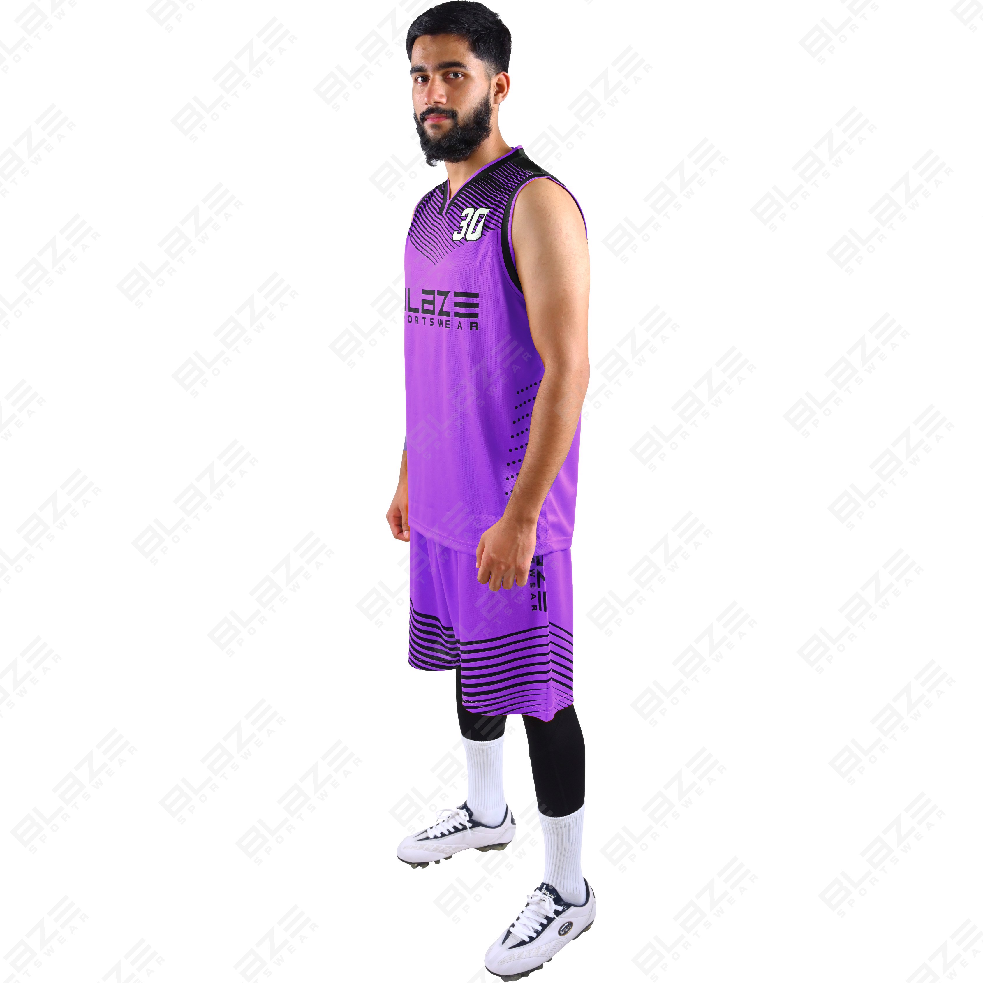 Custom 100% polyester basketball set with new design for boys and men, featuring France jerseys. - view 20