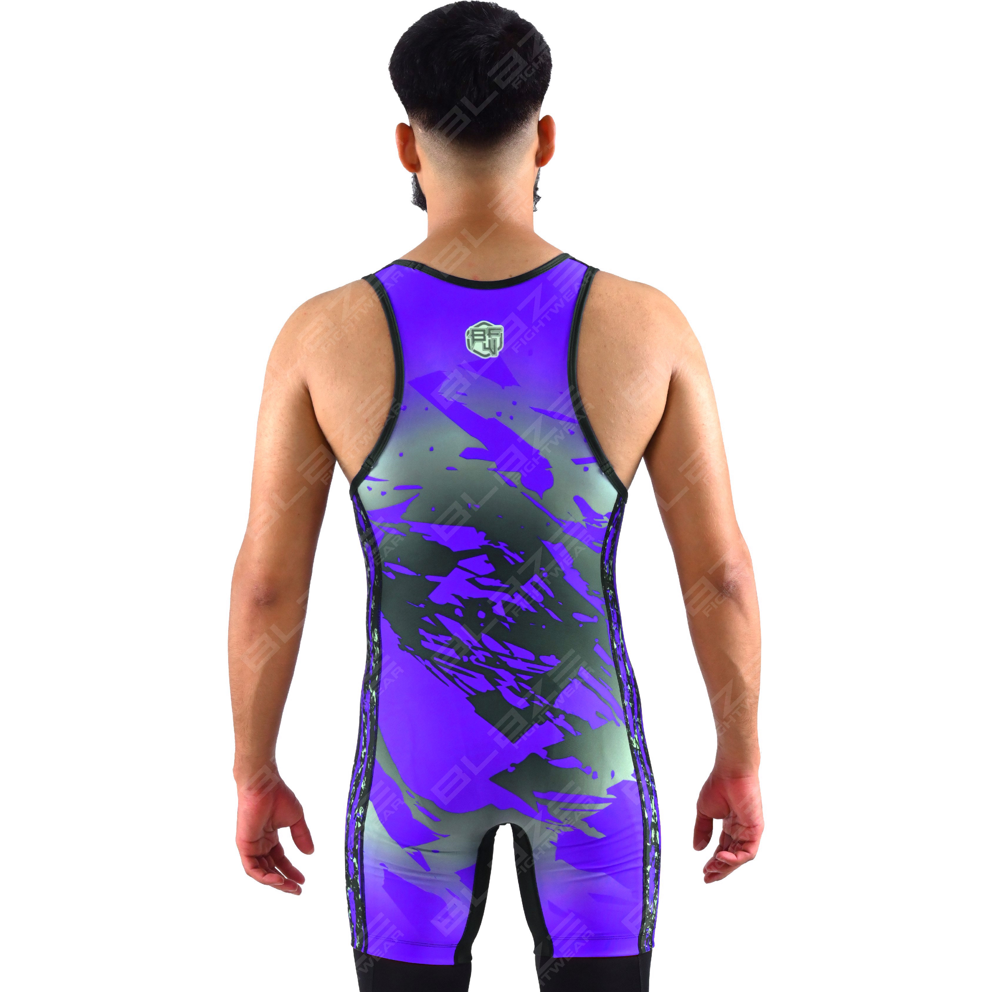  OEM men's high-elastic powerlifting singlet, one-piece outfit with a timeless knitted design. - view 5