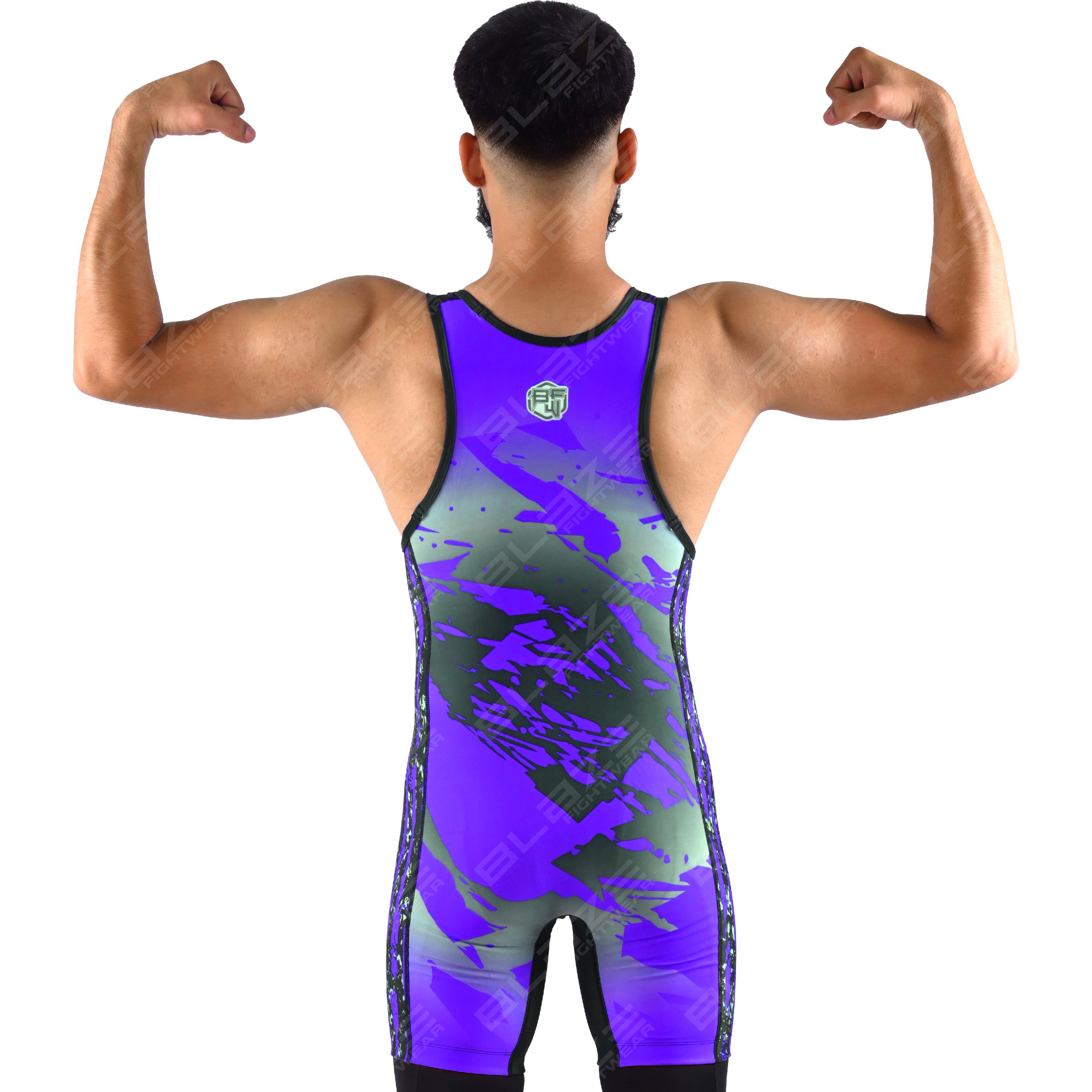  OEM men's high-elastic powerlifting singlet, one-piece outfit with a timeless knitted design. - view 6