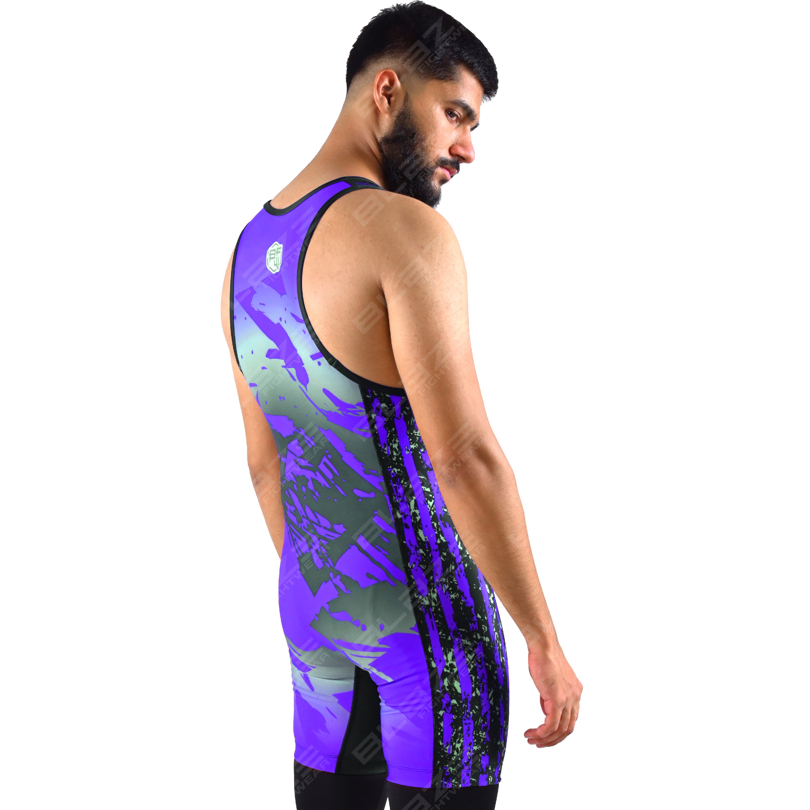  OEM men's high-elastic powerlifting singlet, one-piece outfit with a timeless knitted design. - view 7