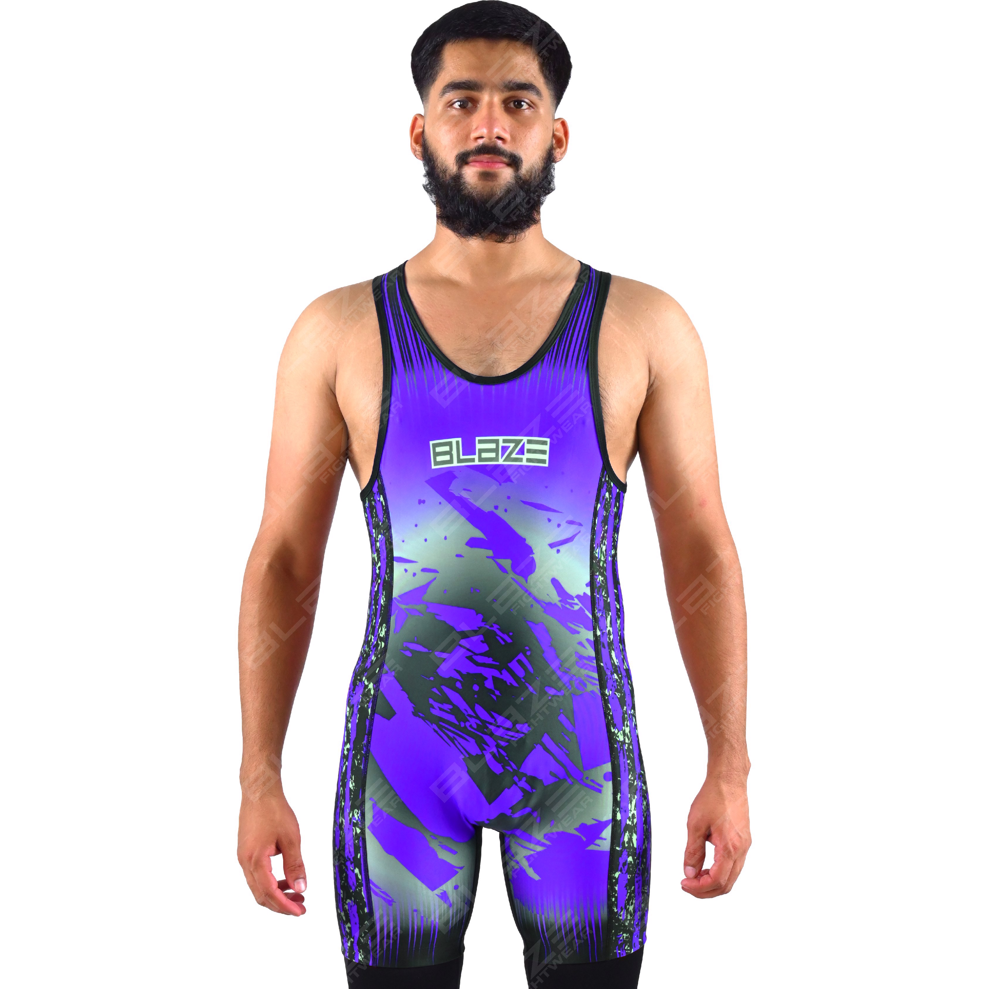  OEM men's high-elastic powerlifting singlet, one-piece outfit with a timeless knitted design. - view 8