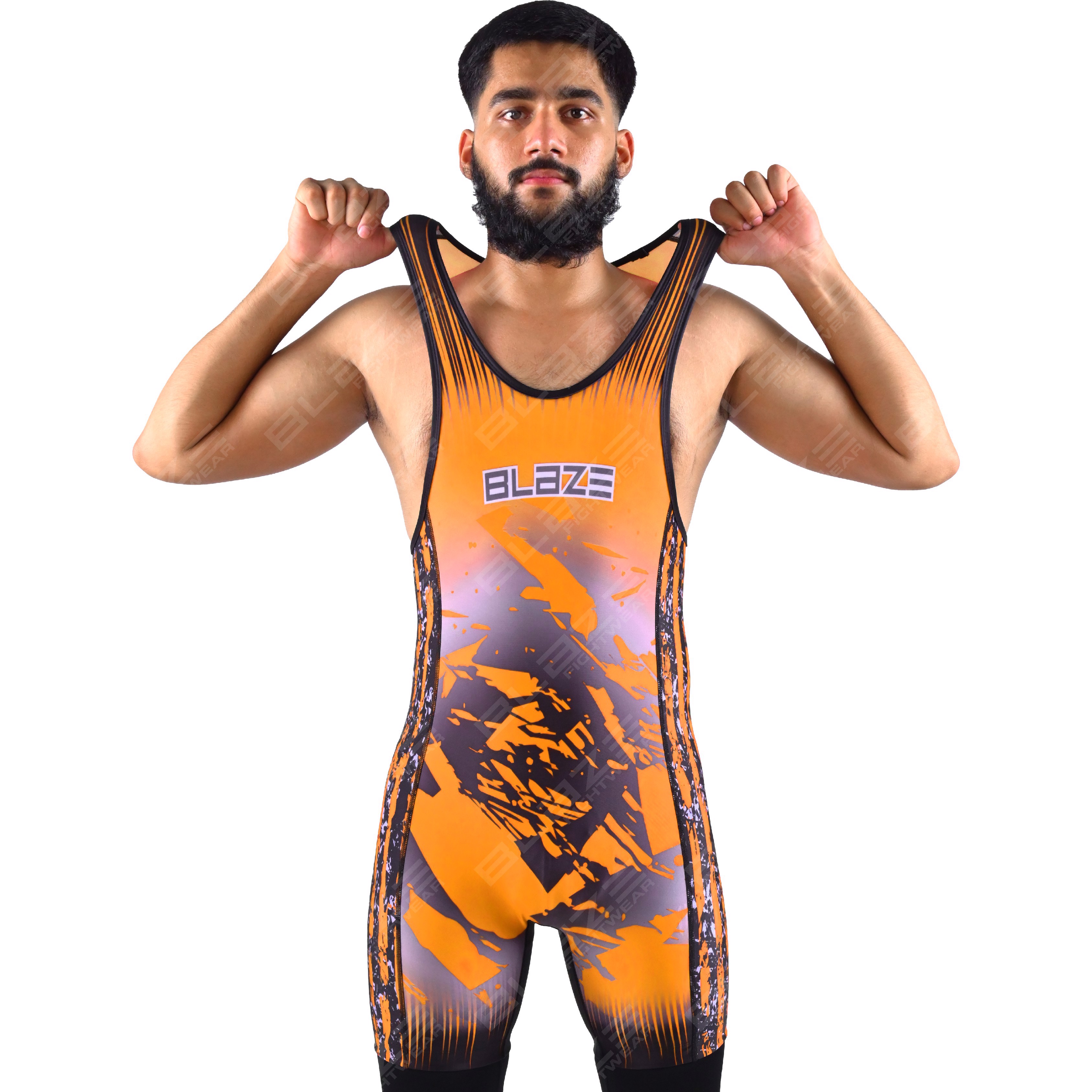  OEM men's high-elastic powerlifting singlet, one-piece outfit with a timeless knitted design. - view 11