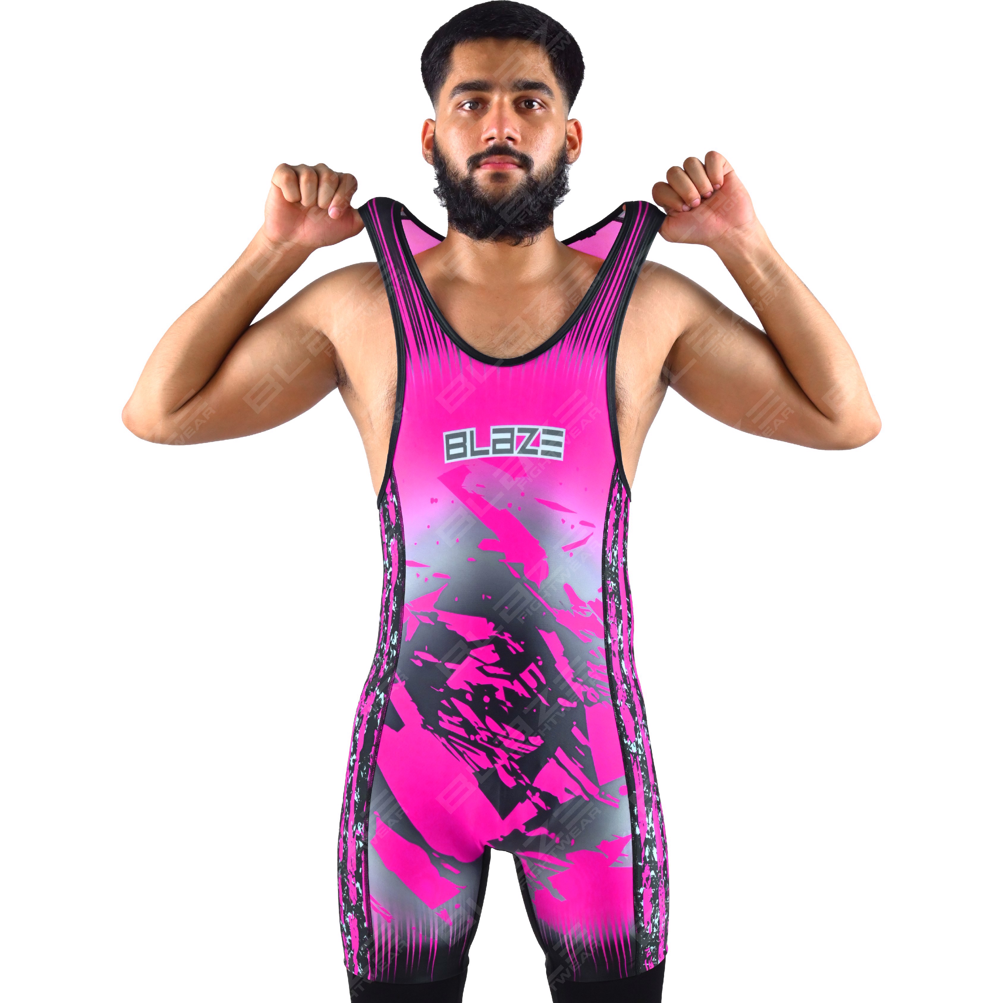  OEM men's high-elastic powerlifting singlet, one-piece outfit with a timeless knitted design. - view 12