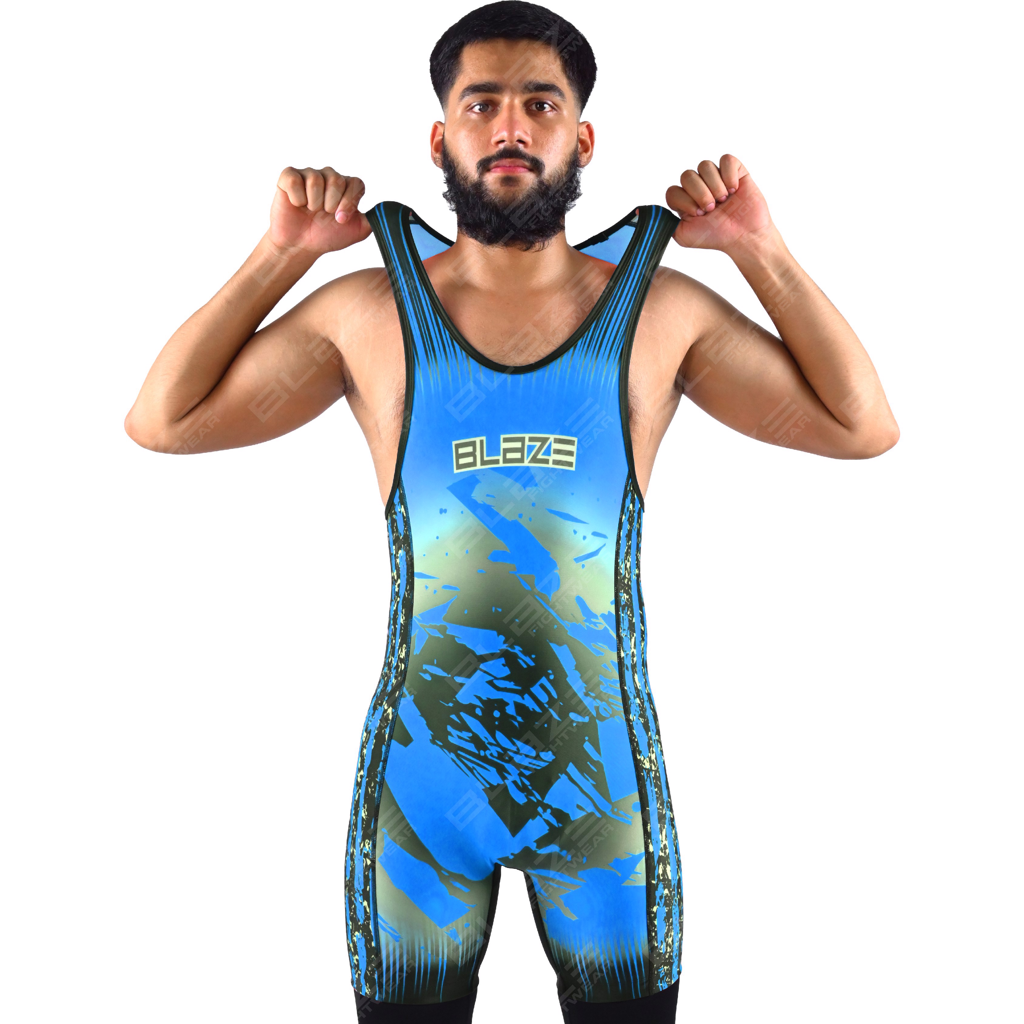  OEM men's high-elastic powerlifting singlet, one-piece outfit with a timeless knitted design. - view 14