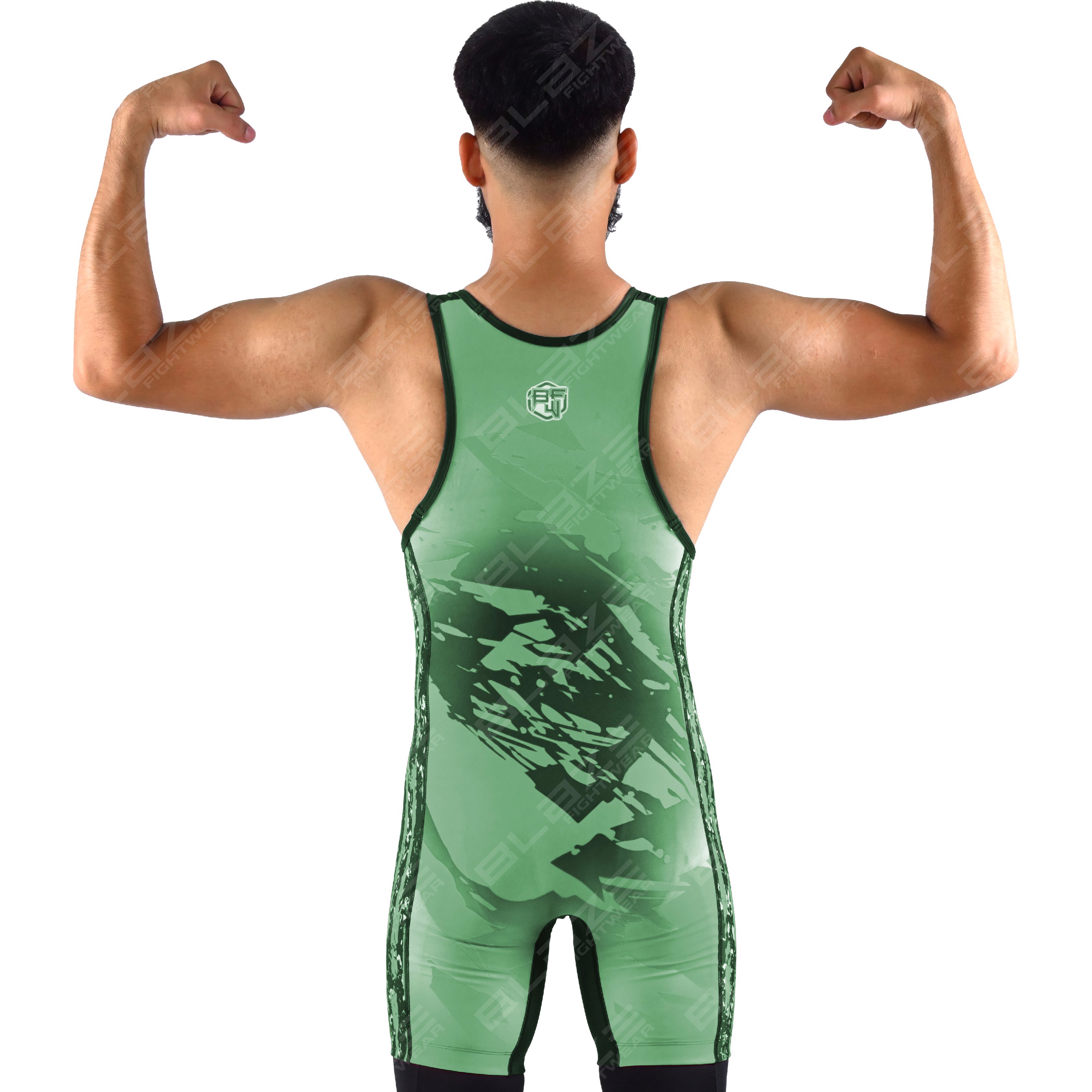  OEM men's high-stretch powerlifting singlet, a one-piece style with a sleek knitted pattern. - view 6