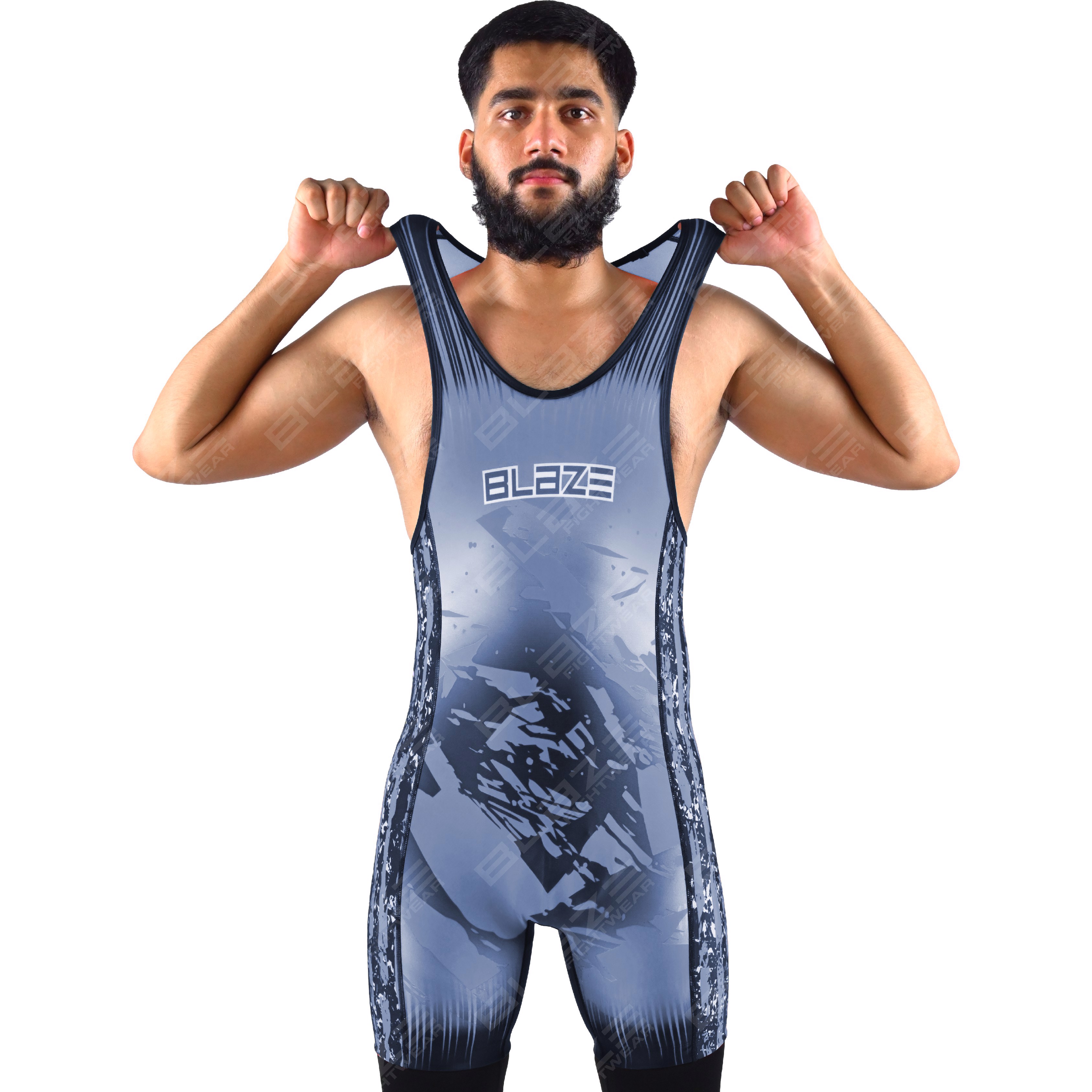  OEM men's high-stretch powerlifting singlet, one-piece attire with a refined knitted design. - view 4