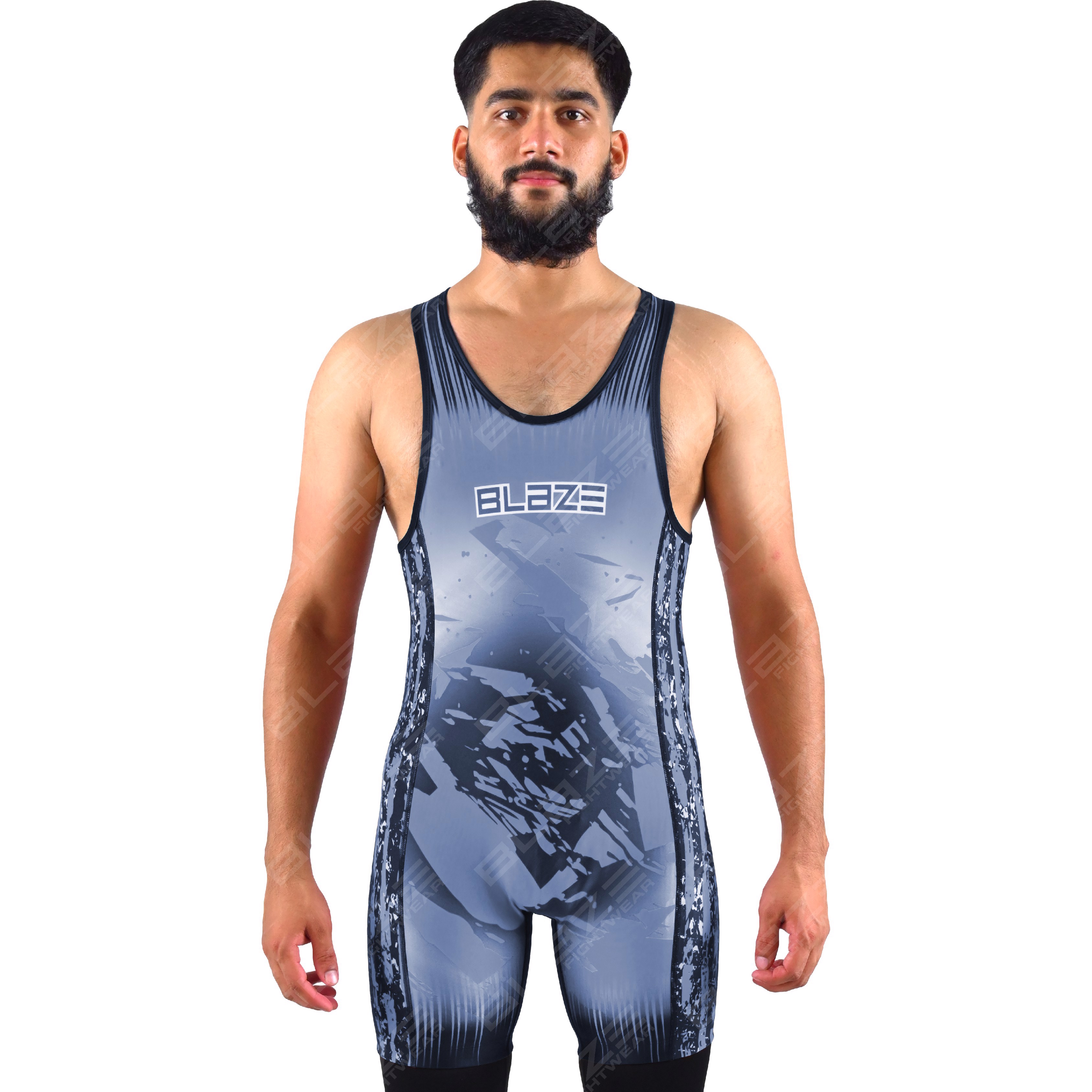  OEM men's high-stretch powerlifting singlet, one-piece attire with a refined knitted design. - view 6