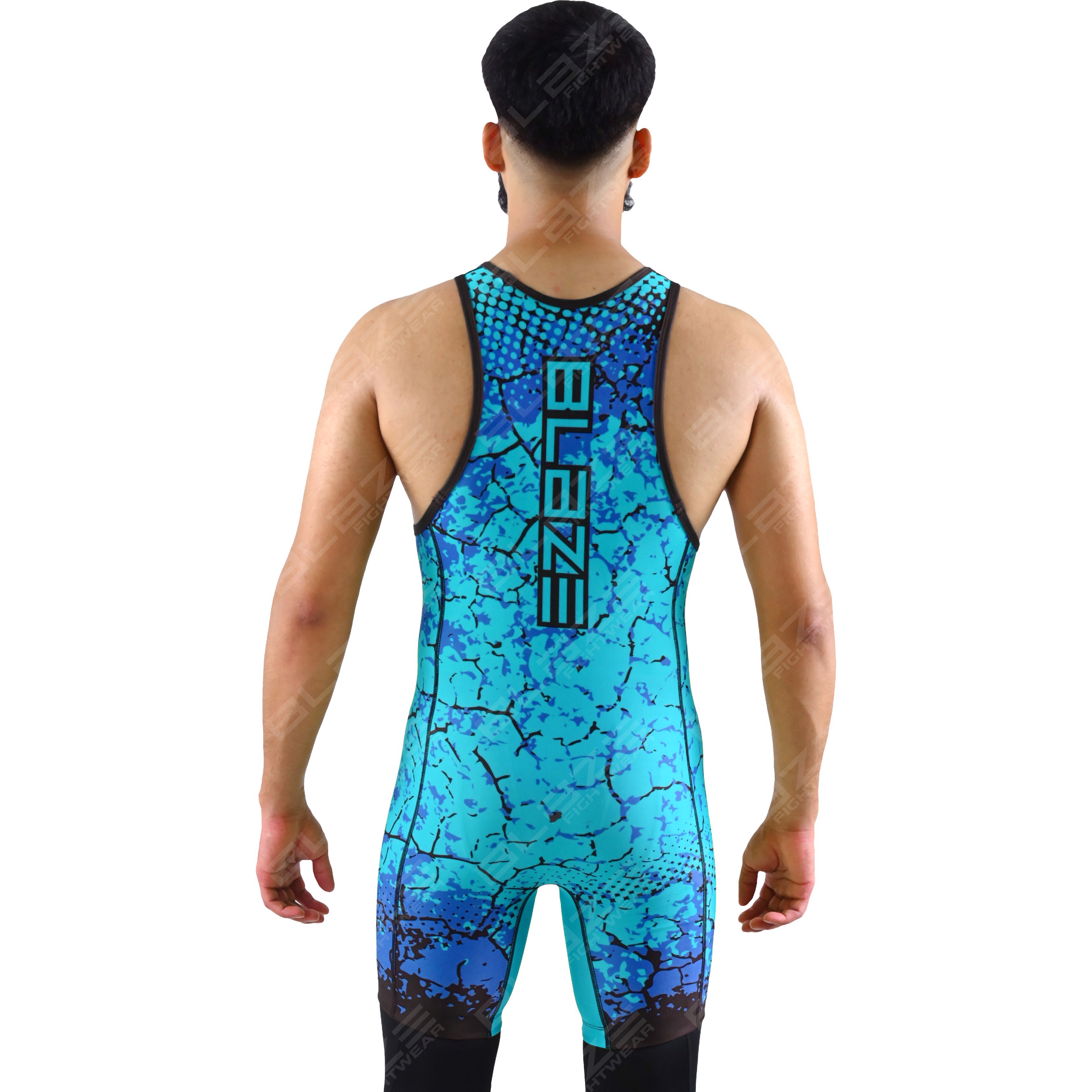 OEM men's high-elastic powerlifting singlet, a one-piece design featuring a chic knitted pattern. - view 6