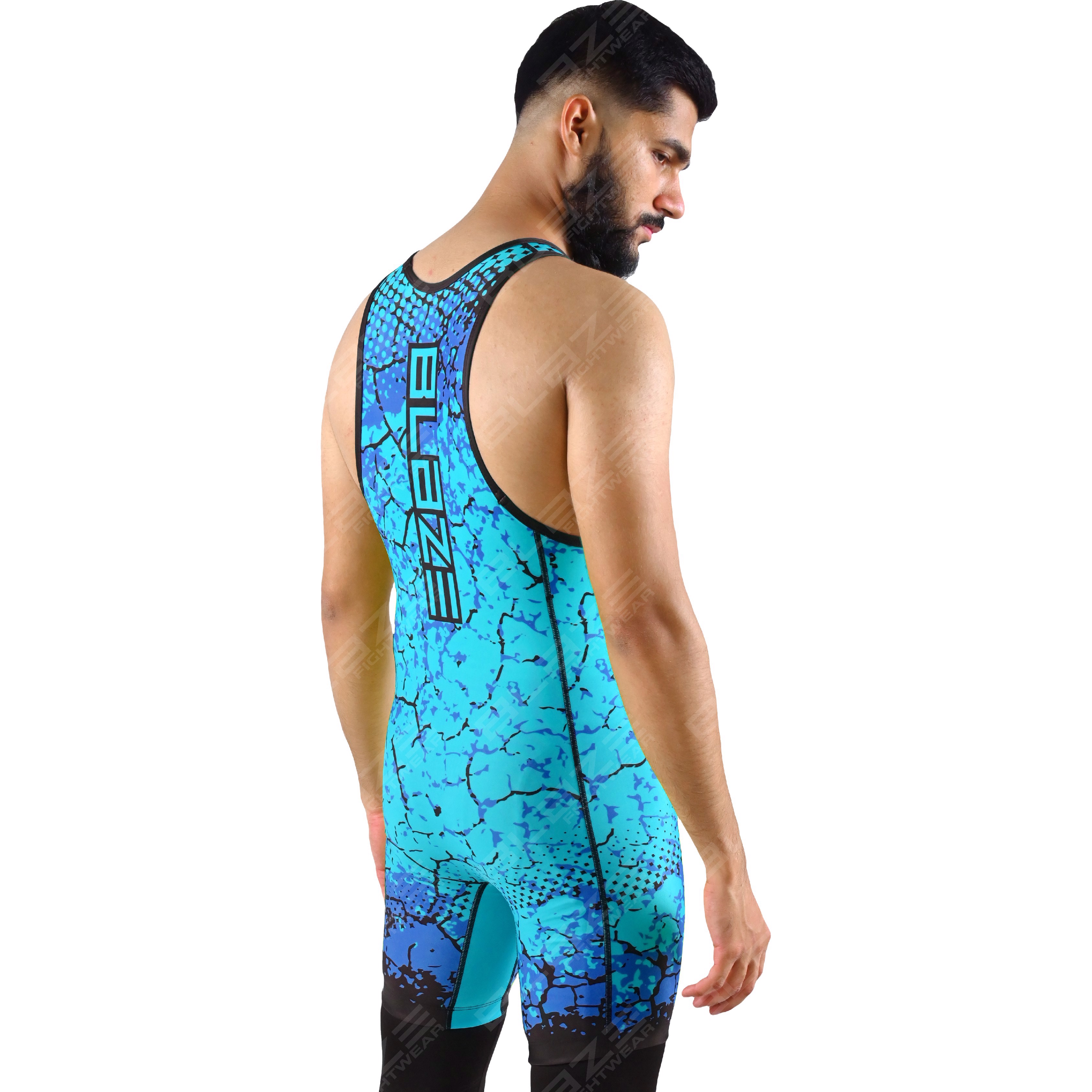 OEM men's high-elastic powerlifting singlet, a one-piece design featuring a chic knitted pattern. - view 7