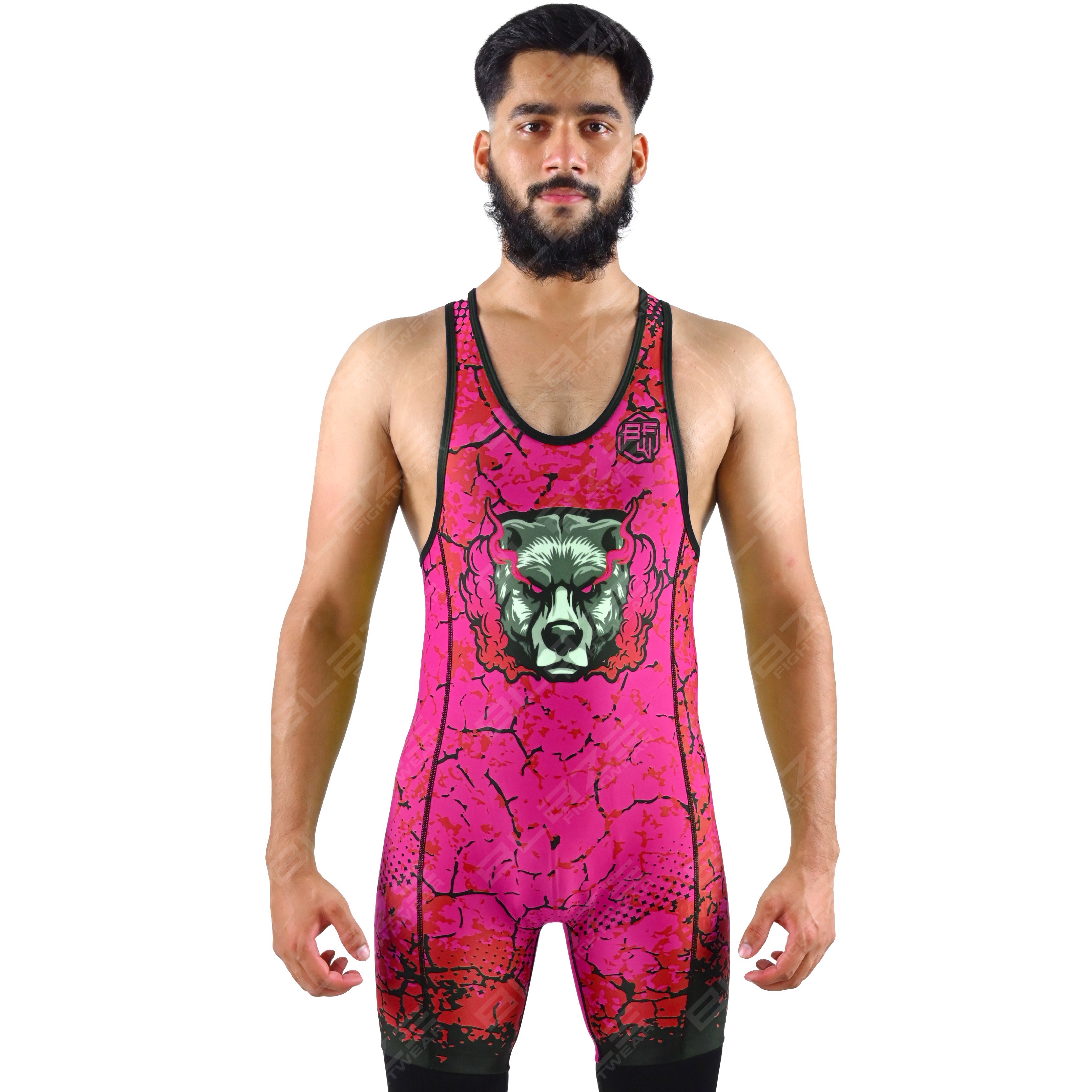 OEM men's high-elastic powerlifting singlet, a one-piece design featuring a chic knitted pattern. - view 11