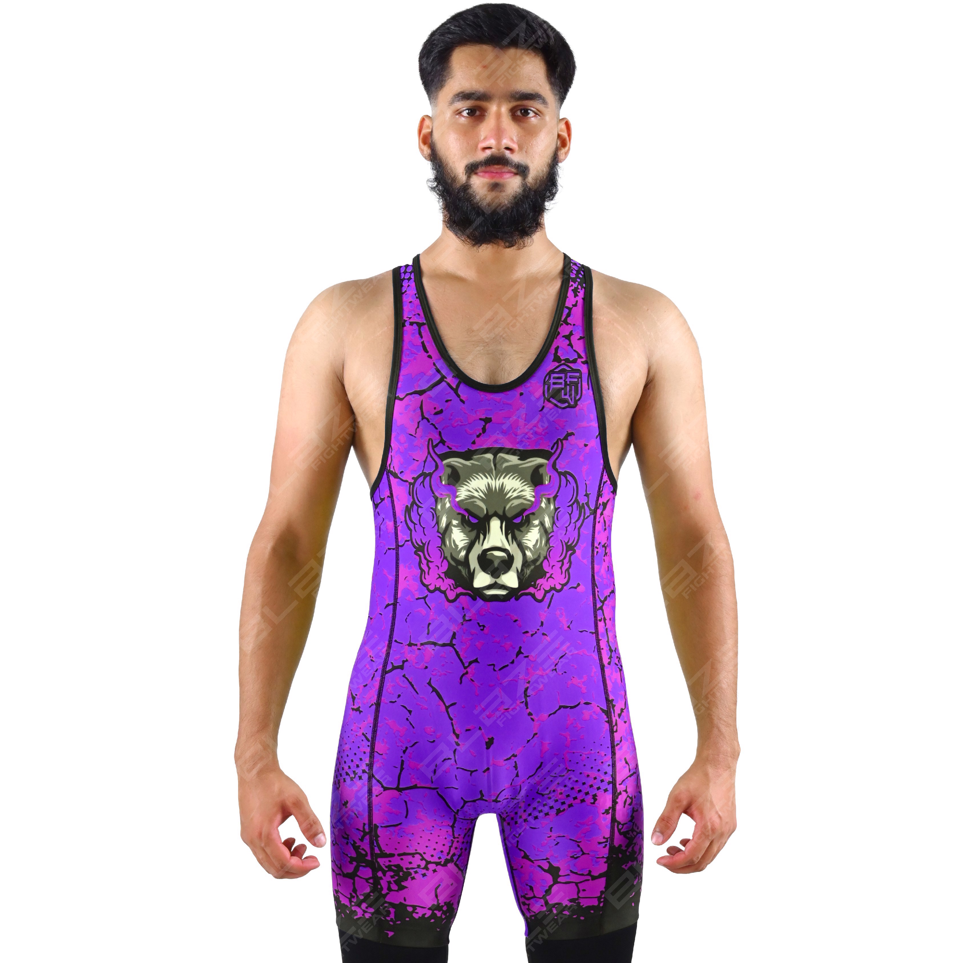 OEM men's high-elastic powerlifting singlet, a one-piece design featuring a chic knitted pattern. - view 12