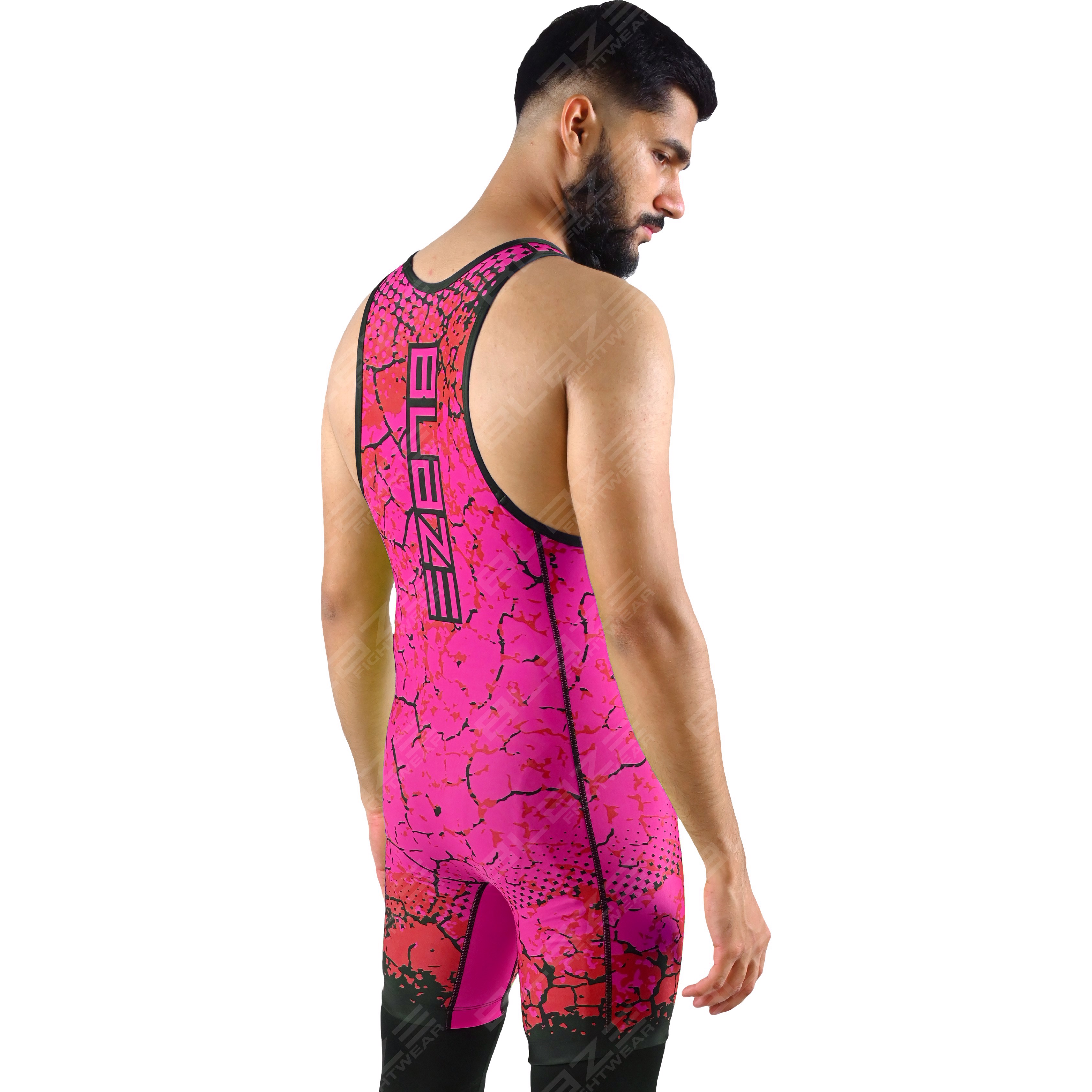 OEM men's high-stretch powerlifting singlet, a one-piece style with a trendy knitted design. - view 6
