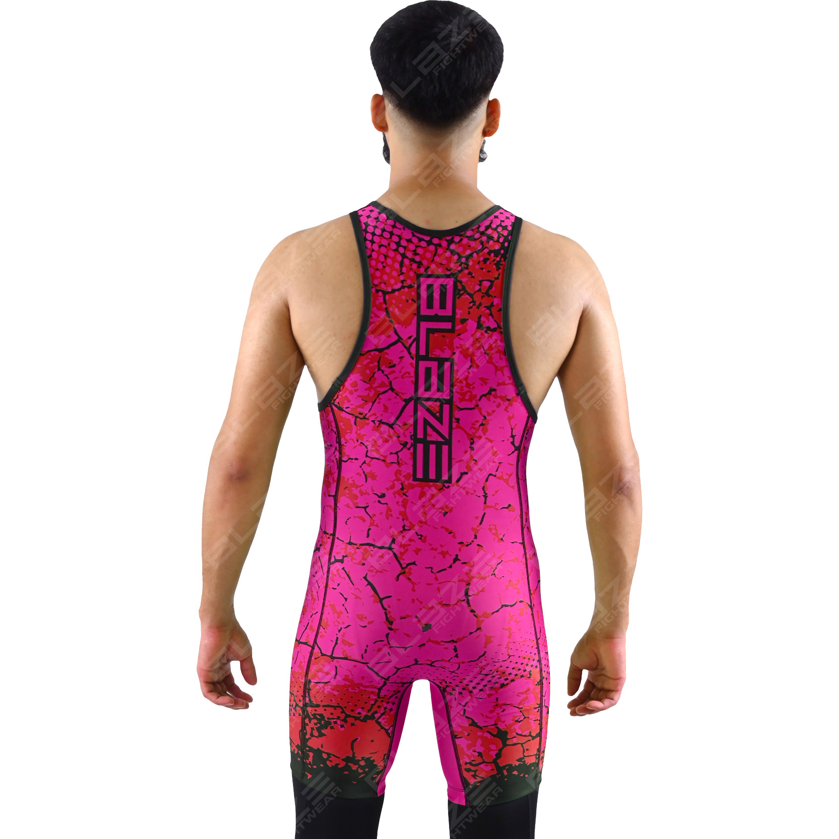 OEM men's high-stretch powerlifting singlet, a one-piece style with a trendy knitted design. - view 7