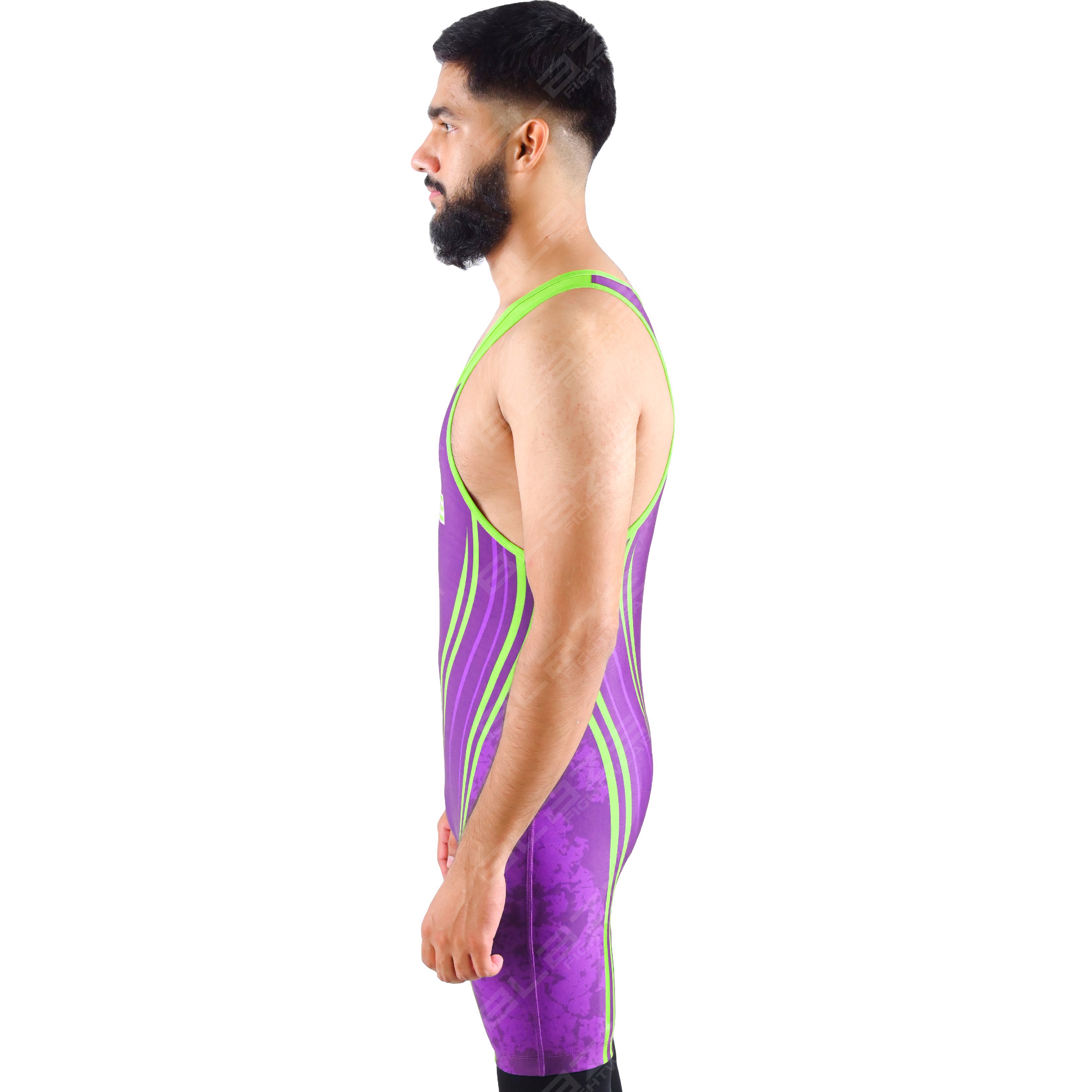 OEM men's high-stretch powerlifting singlet, one-piece wear with a sleek knitted design.