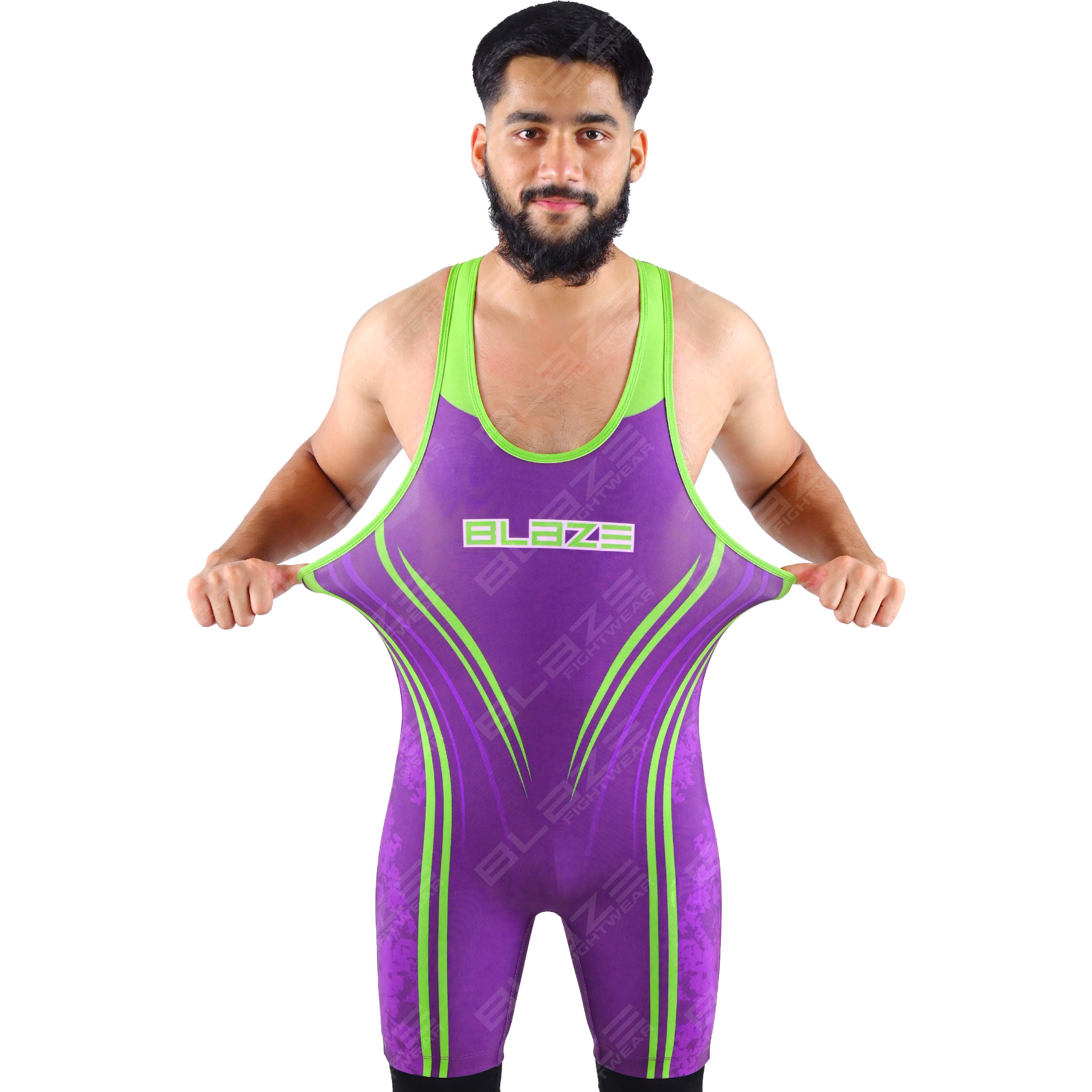 OEM men's high-stretch powerlifting singlet, one-piece wear with a sleek knitted design. - view 8