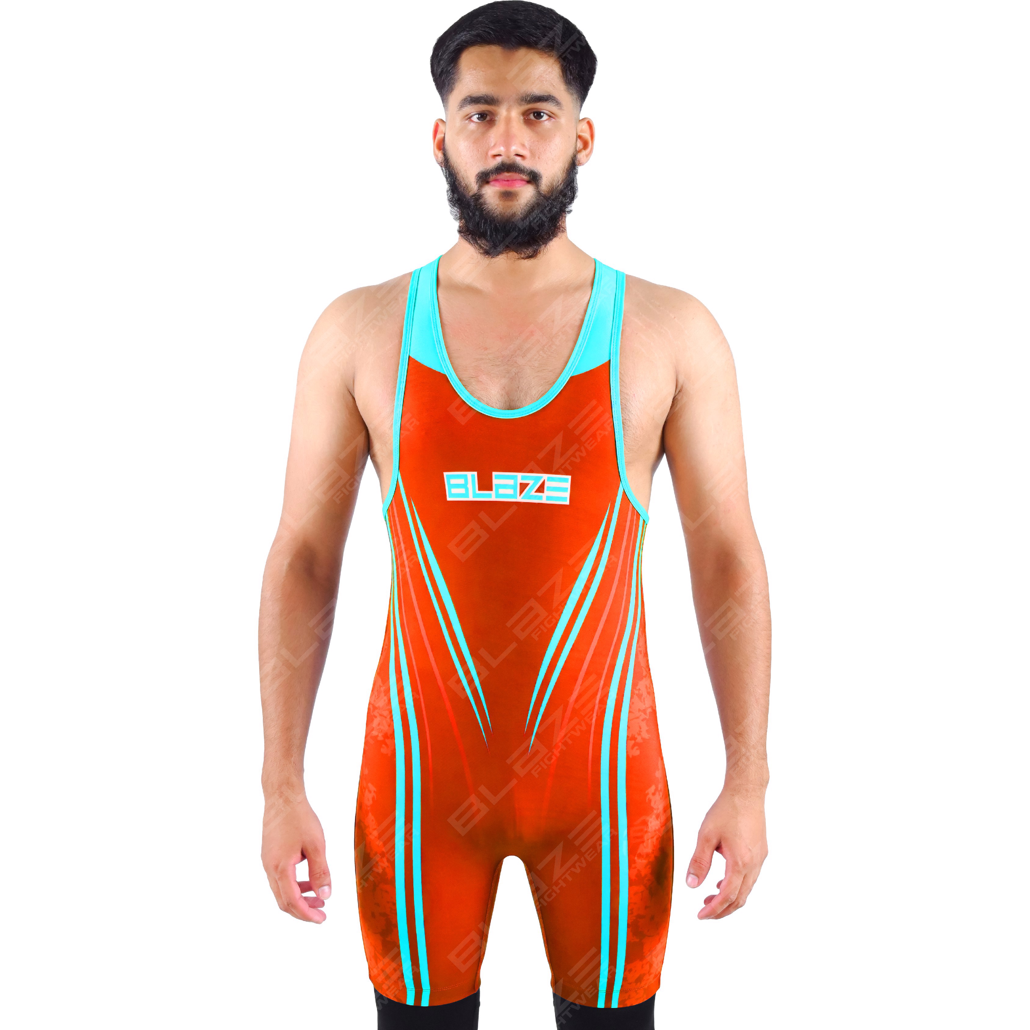  OEM men's high-elastic powerlifting singlet, one-piece style with a refined knitted design. - view 2