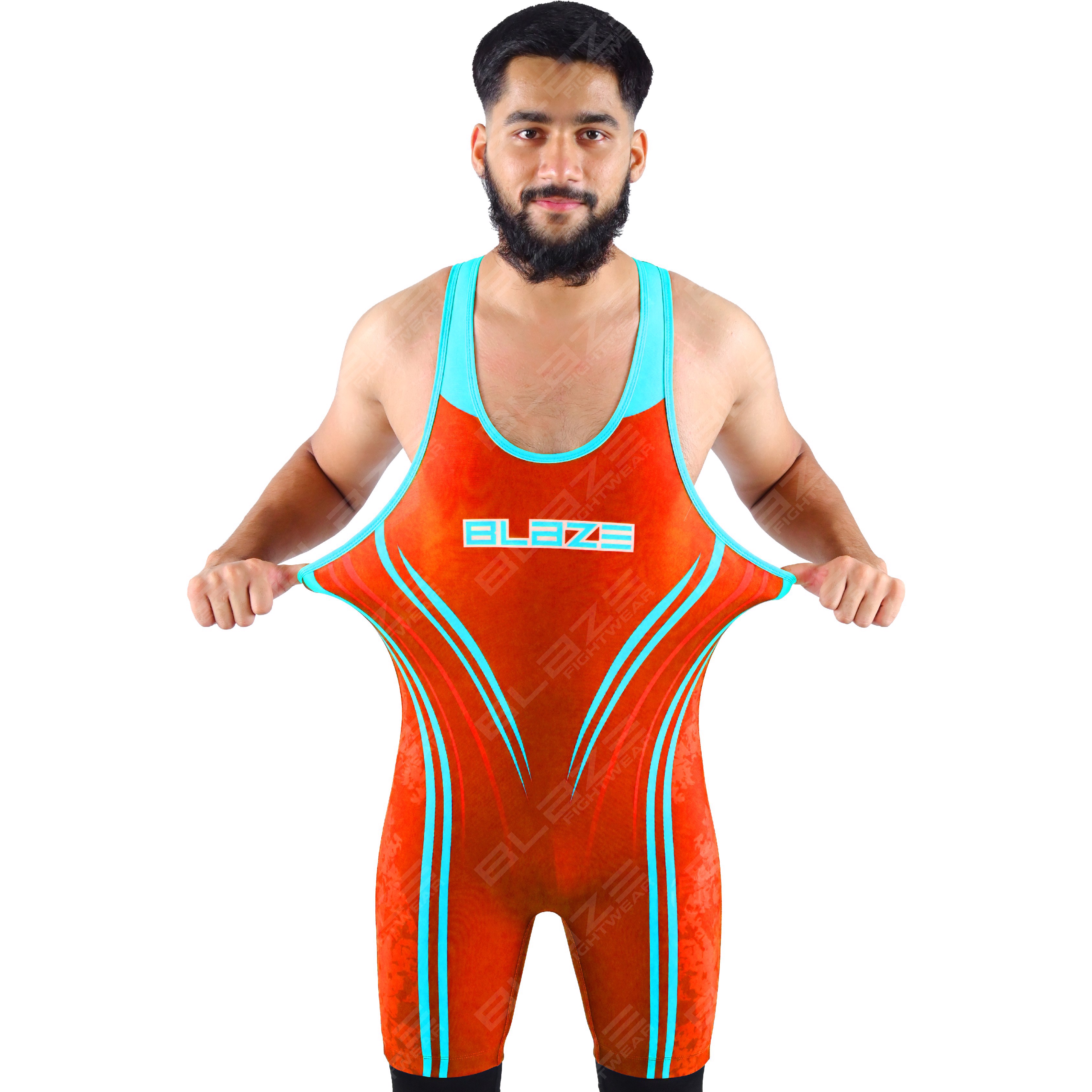 OEM men's high-elastic powerlifting singlet, one-piece style with a refined knitted design. - view 7