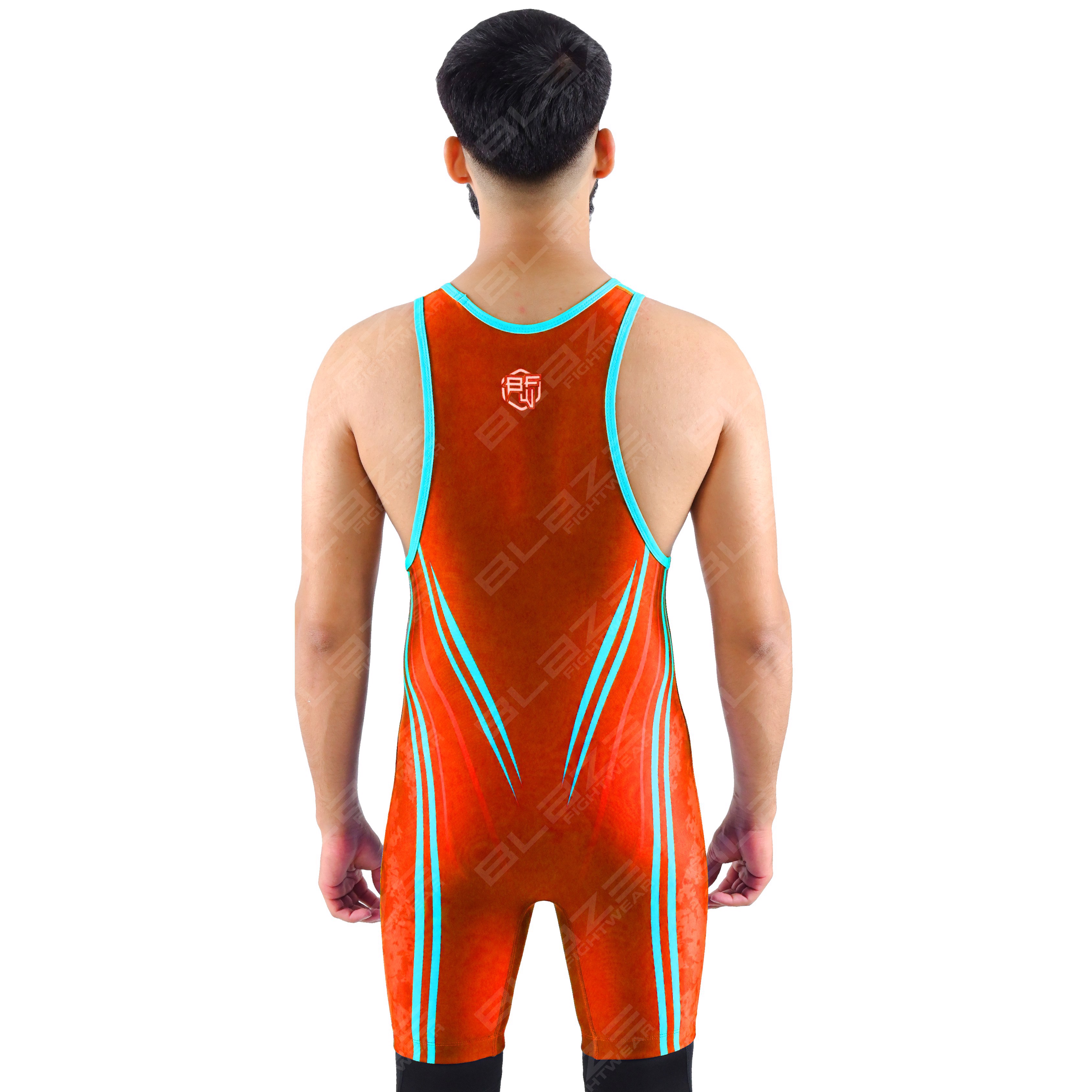  OEM men's high-elastic powerlifting singlet, one-piece style with a refined knitted design. - view 8