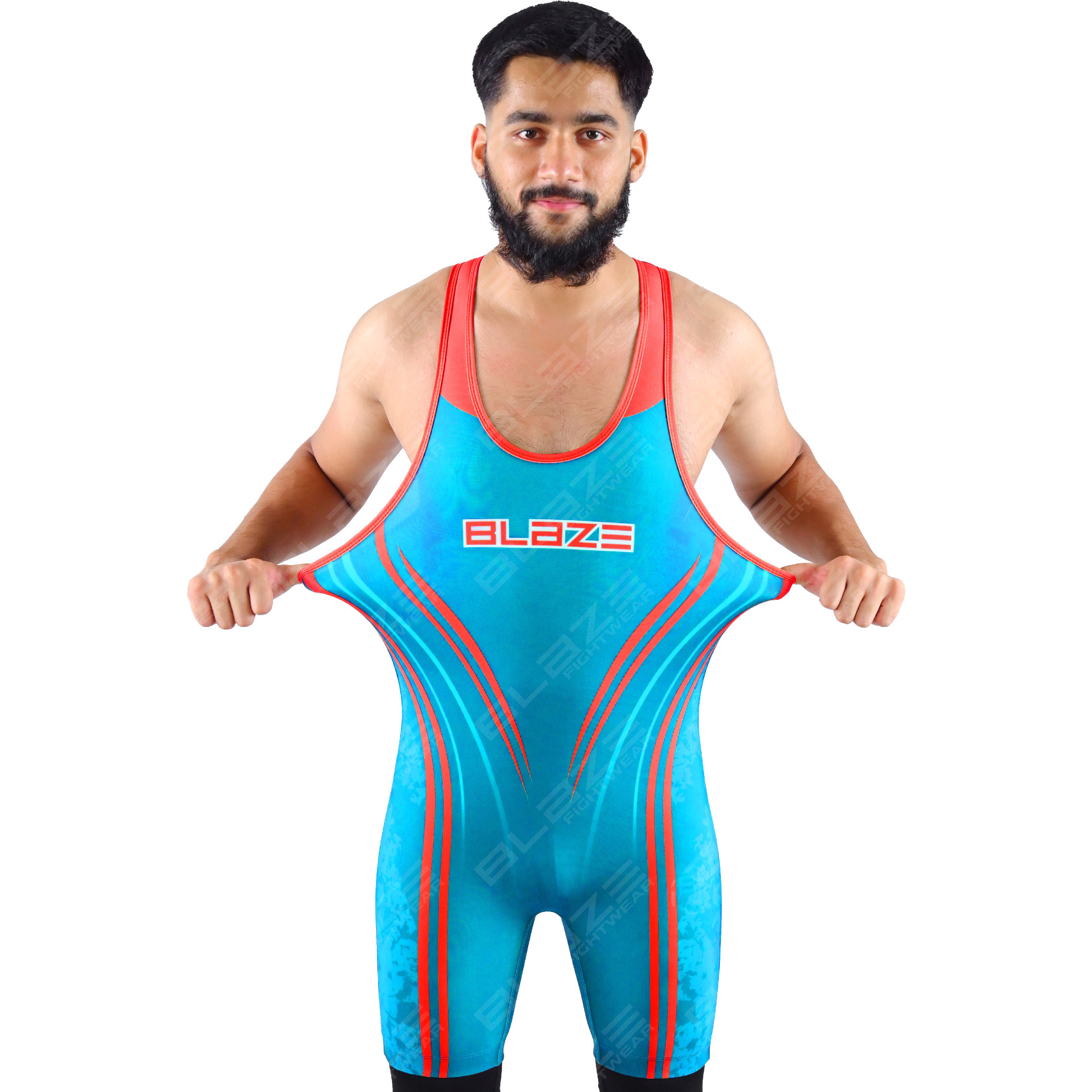  OEM men's high-stretch powerlifting singlet, one-piece design featuring a stylish knitted pattern. - view 4