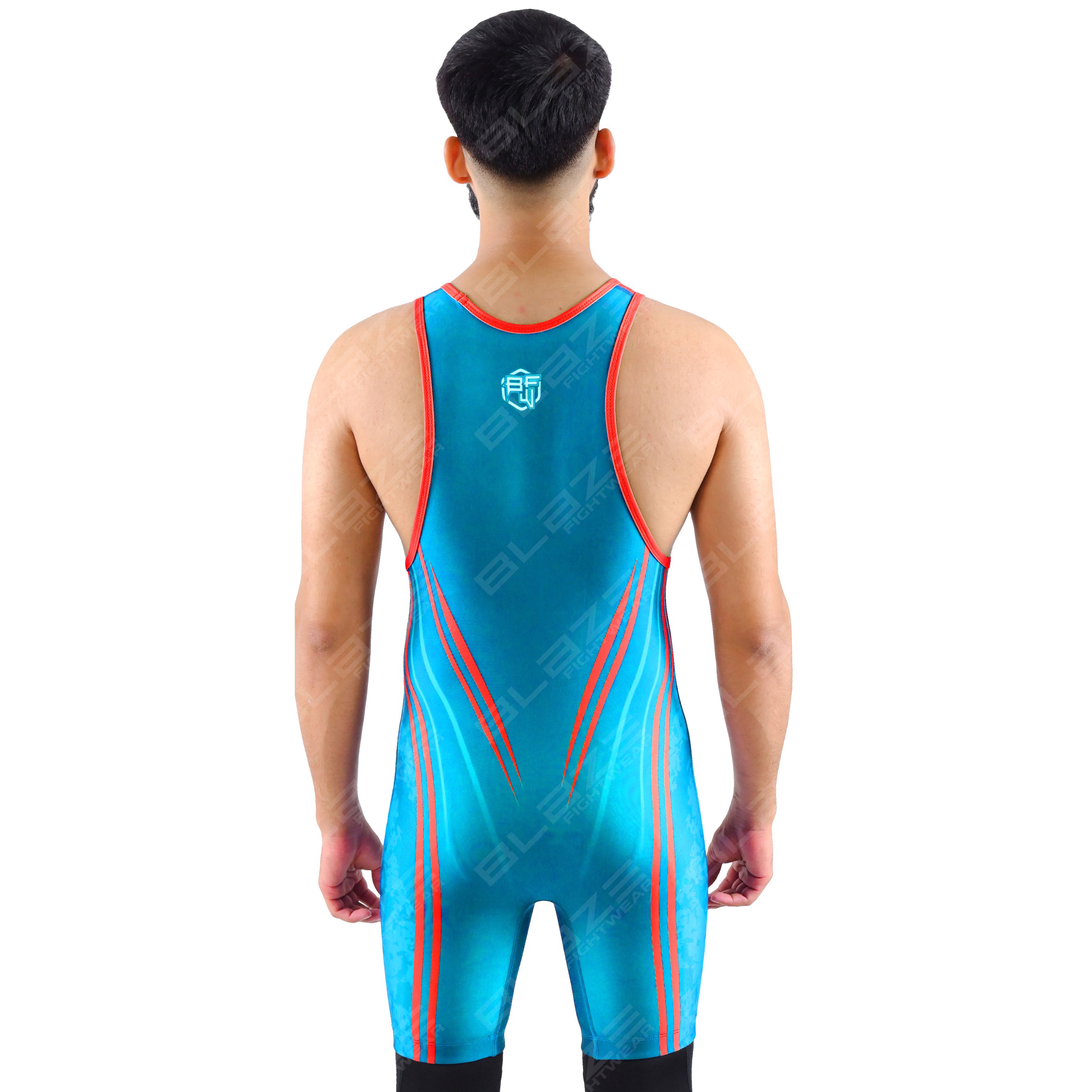  OEM men's high-stretch powerlifting singlet, one-piece design featuring a stylish knitted pattern. - view 5