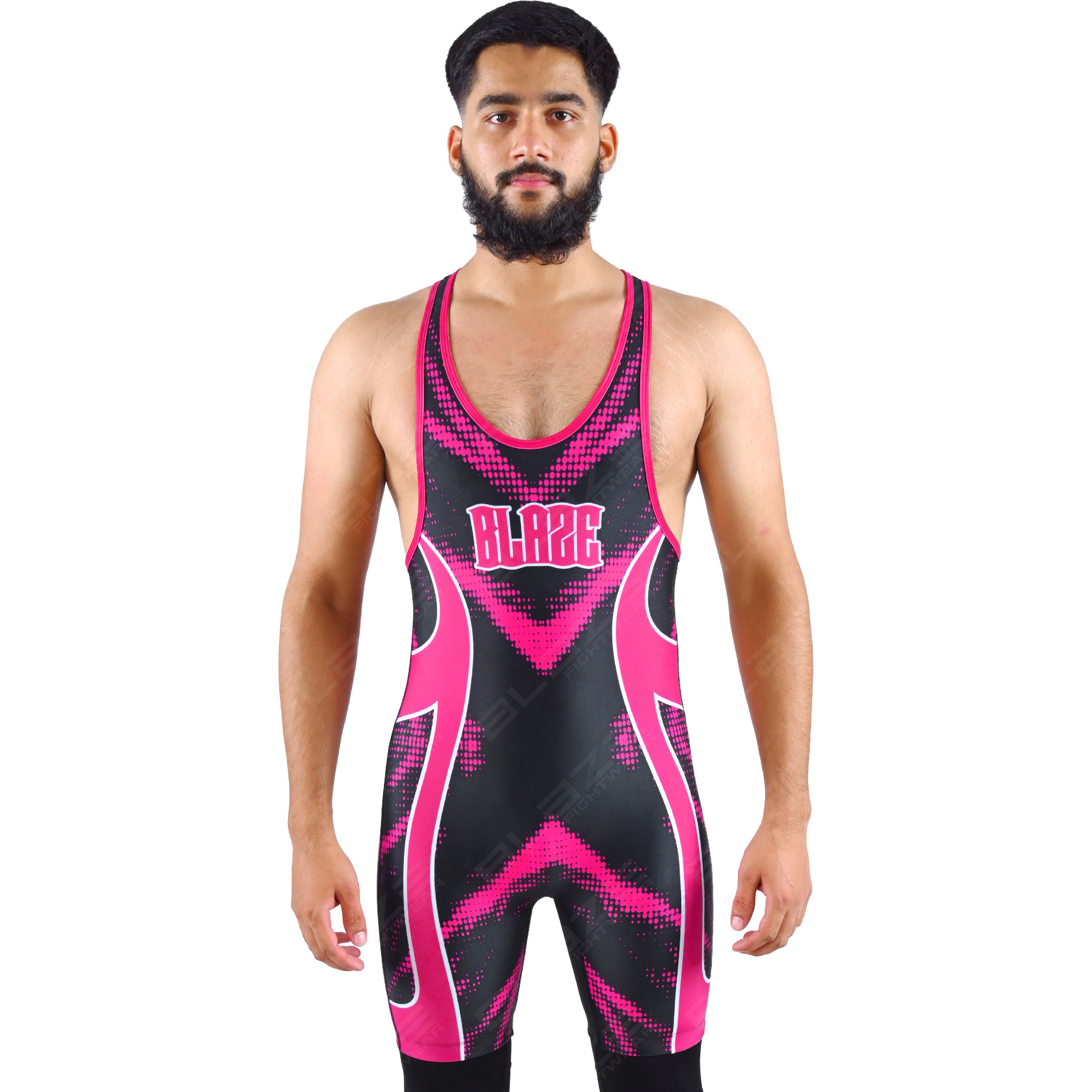 OEM men's high-stretch powerlifting singlet, one-piece attire featuring a trendy knitted design. - view 4