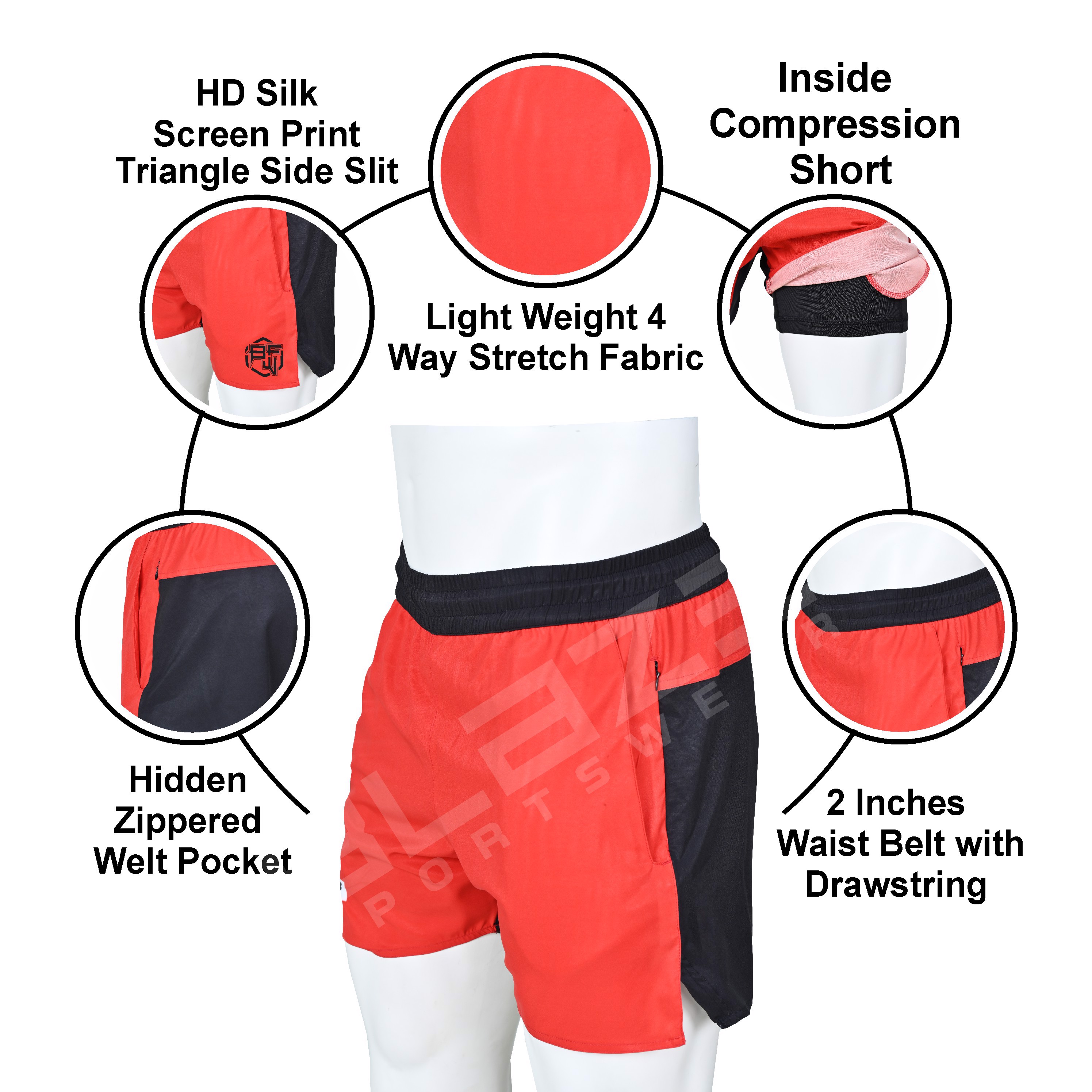 Custom Sportswear Running Gym Shorts Custom Compression Sweat Training Workout Fitness Athlet short  - view 4