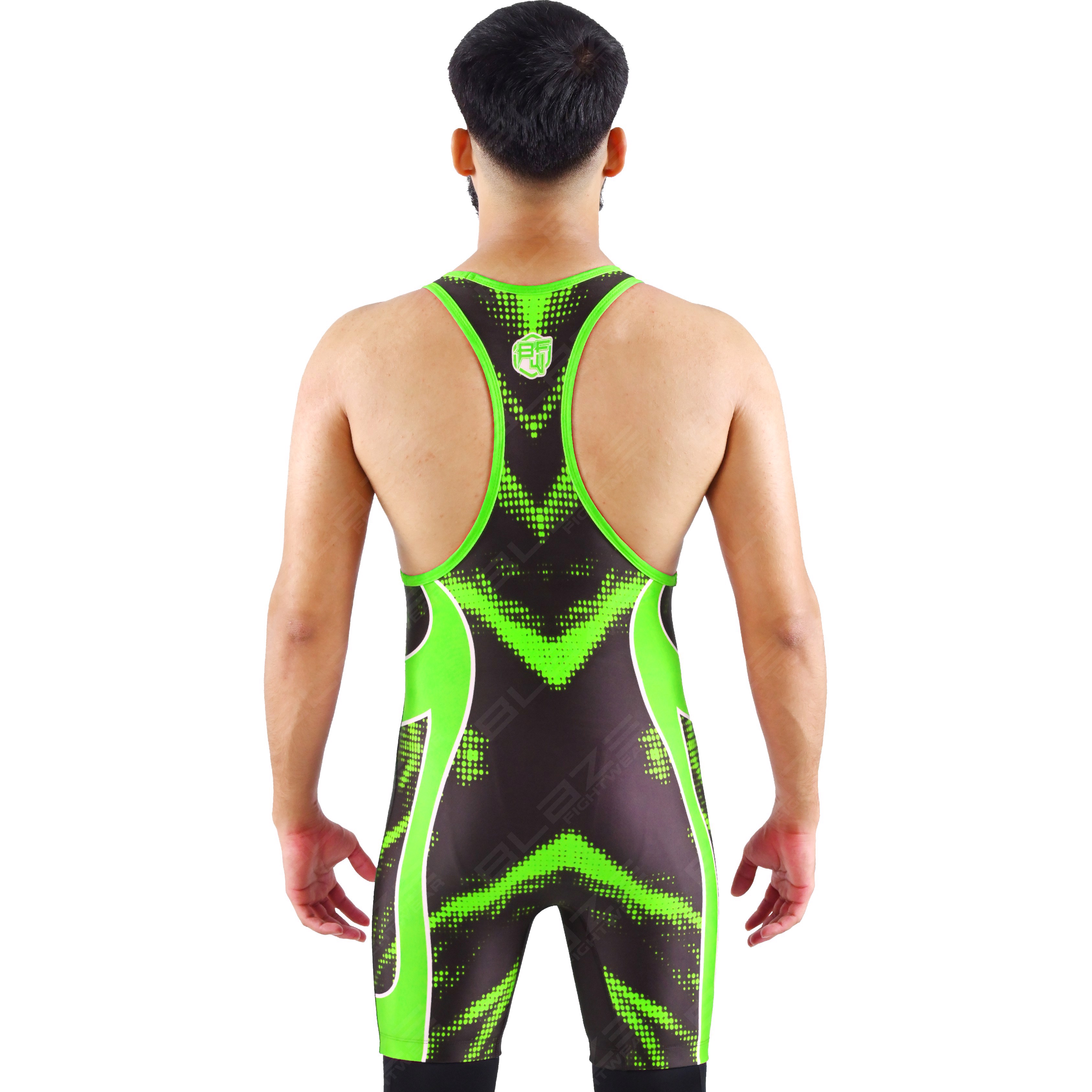 OEM men's high-elastic powerlifting singlet, one-piece outfit with a fashionable knitted design.