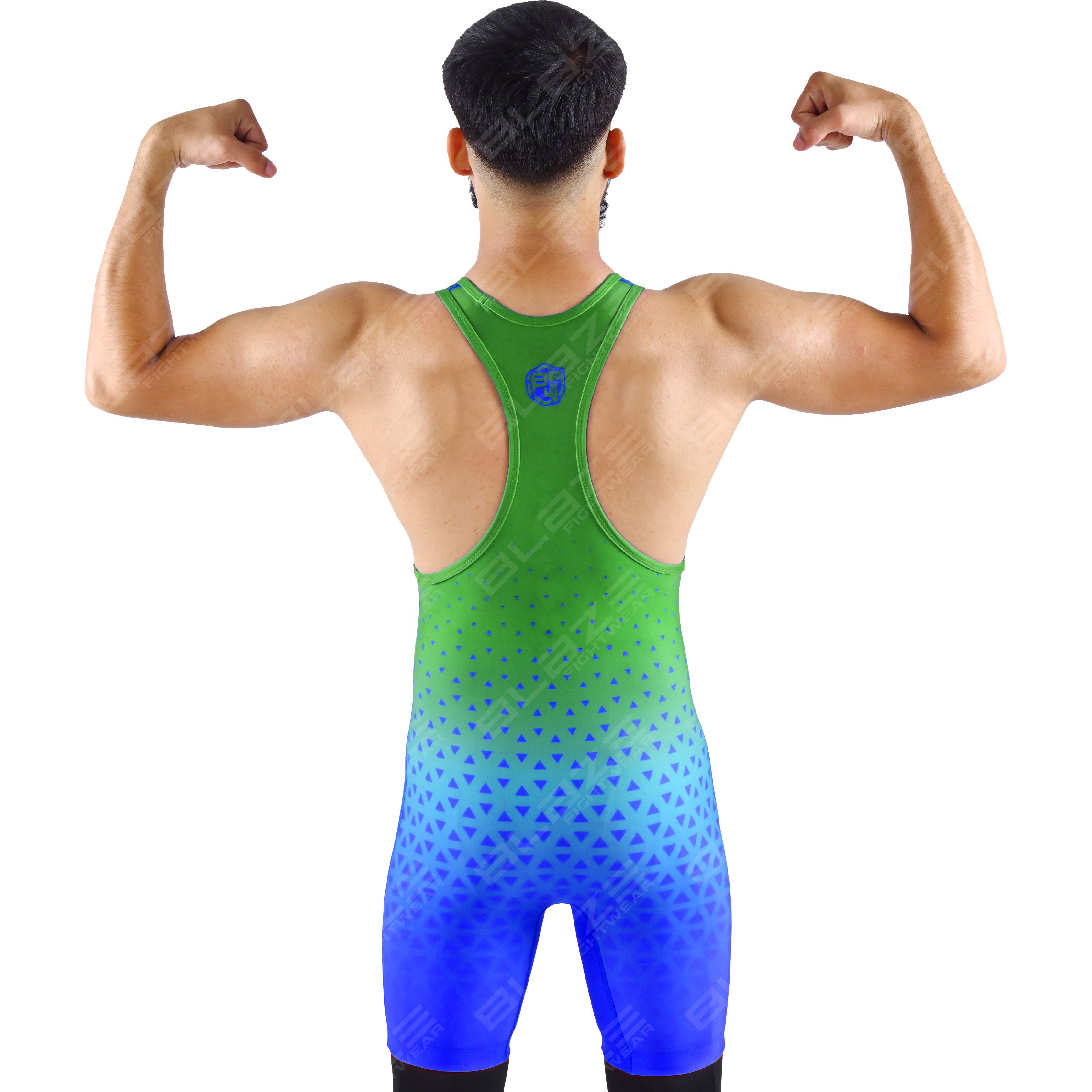  OEM men's high-stretch powerlifting singlet, one-piece garment with a contemporary knitted texture. - view 4