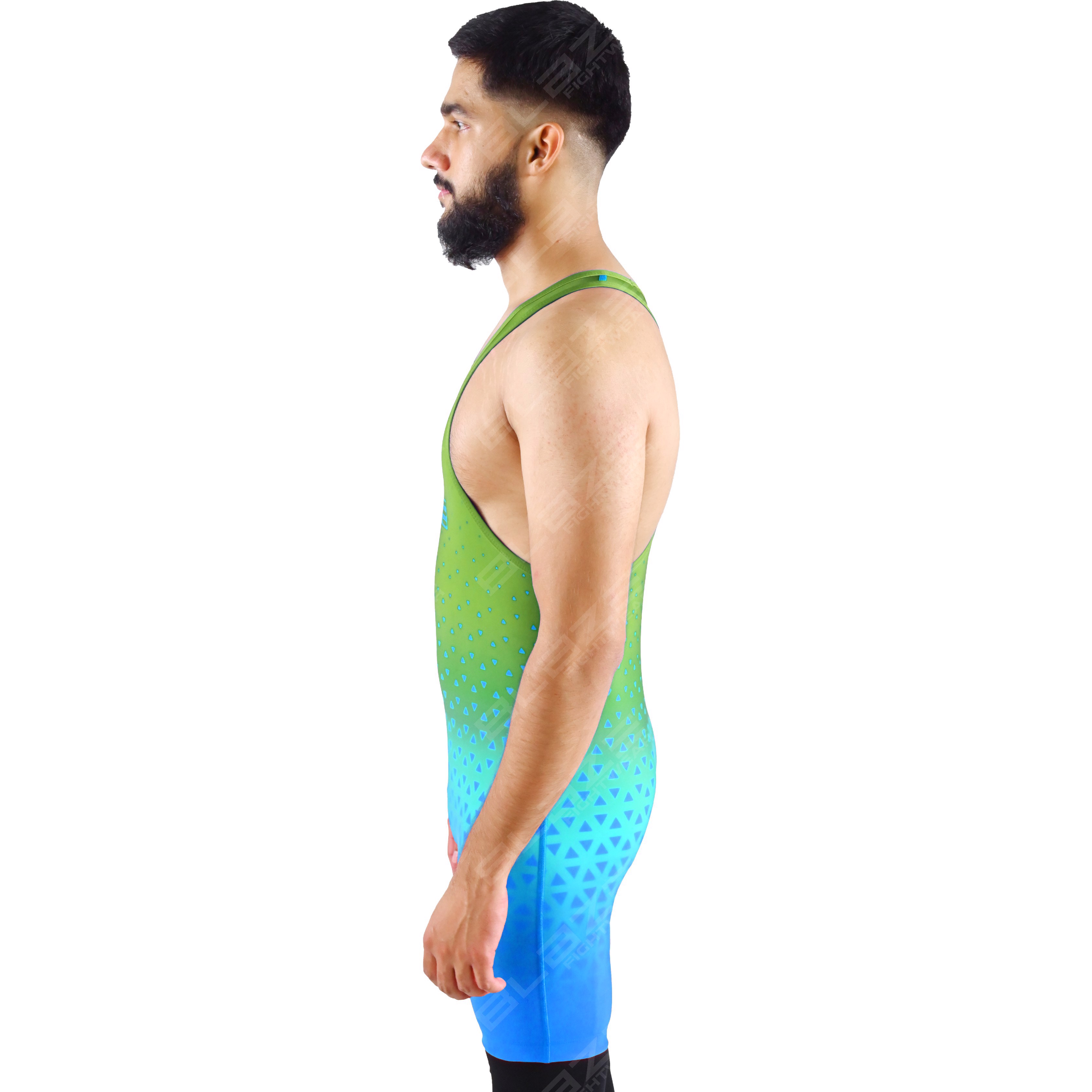 OEM men's high-elastic powerlifting singlet, one-piece wear featuring a refined knitted texture.