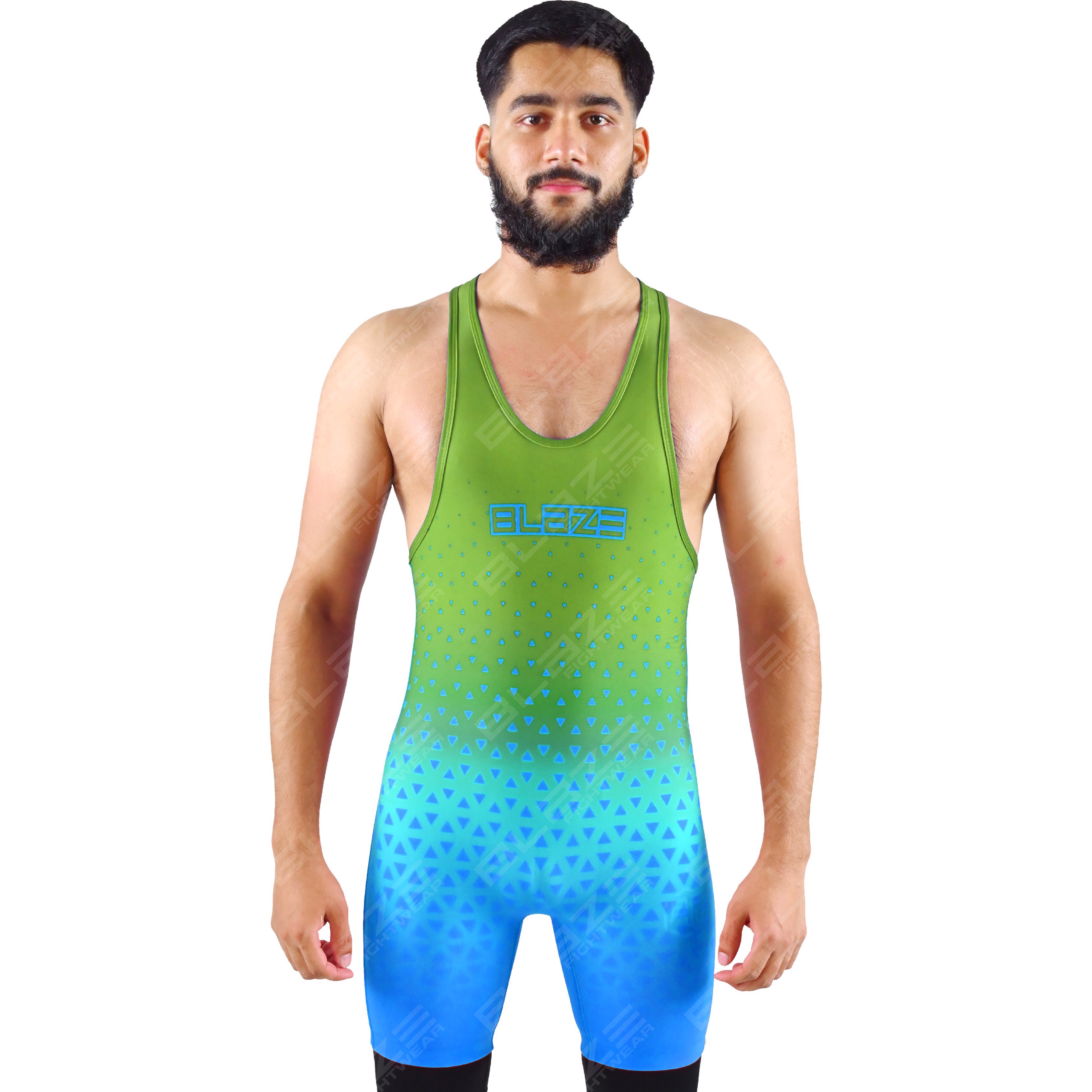 OEM men's high-elastic powerlifting singlet, one-piece wear featuring a refined knitted texture. - view 3