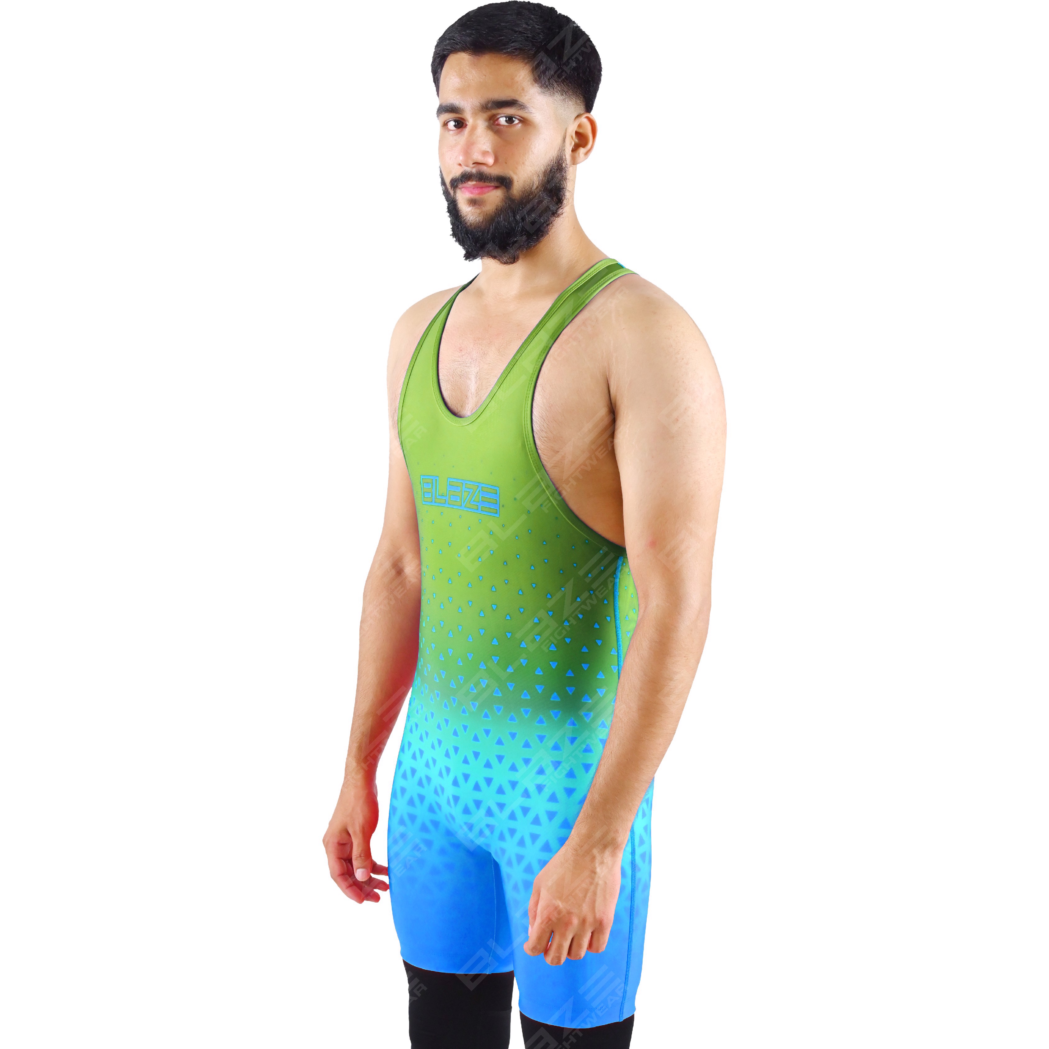 OEM men's high-elastic powerlifting singlet, one-piece wear featuring a refined knitted texture. - view 6