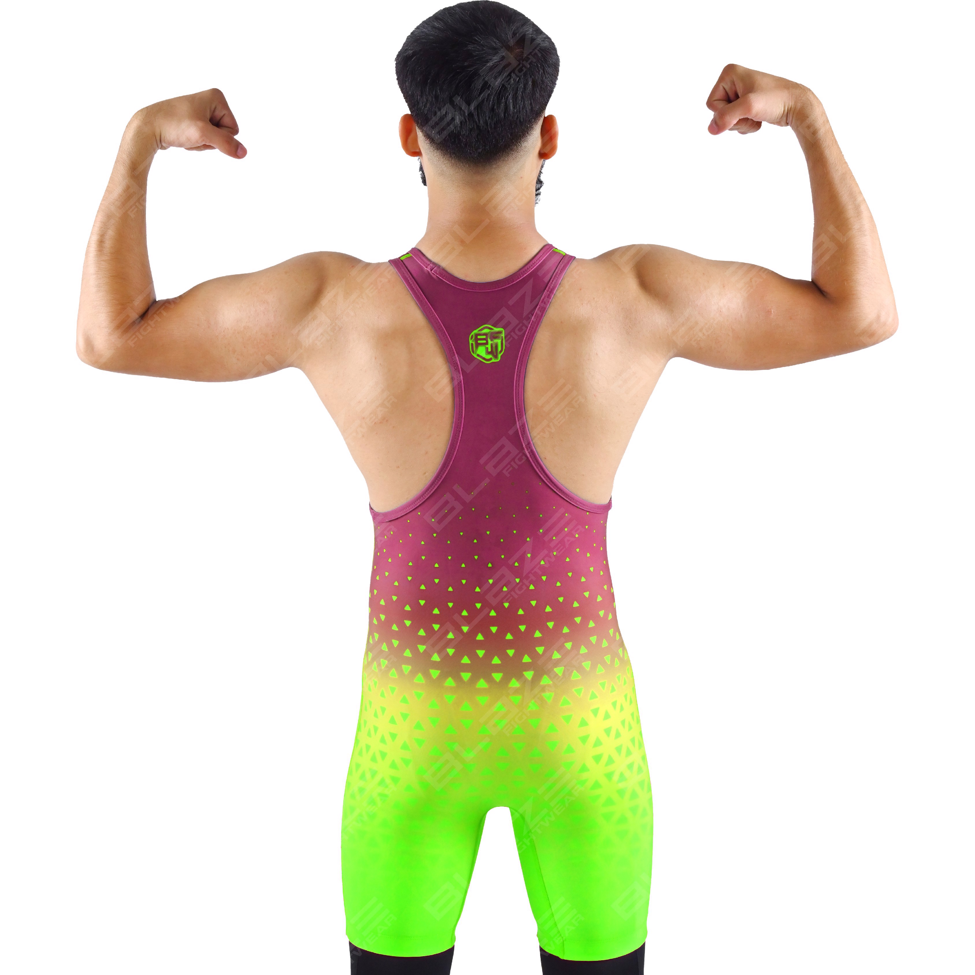  OEM men's high-elastic powerlifting singlet, one-piece attire with a sleek knitted finish. - view 4
