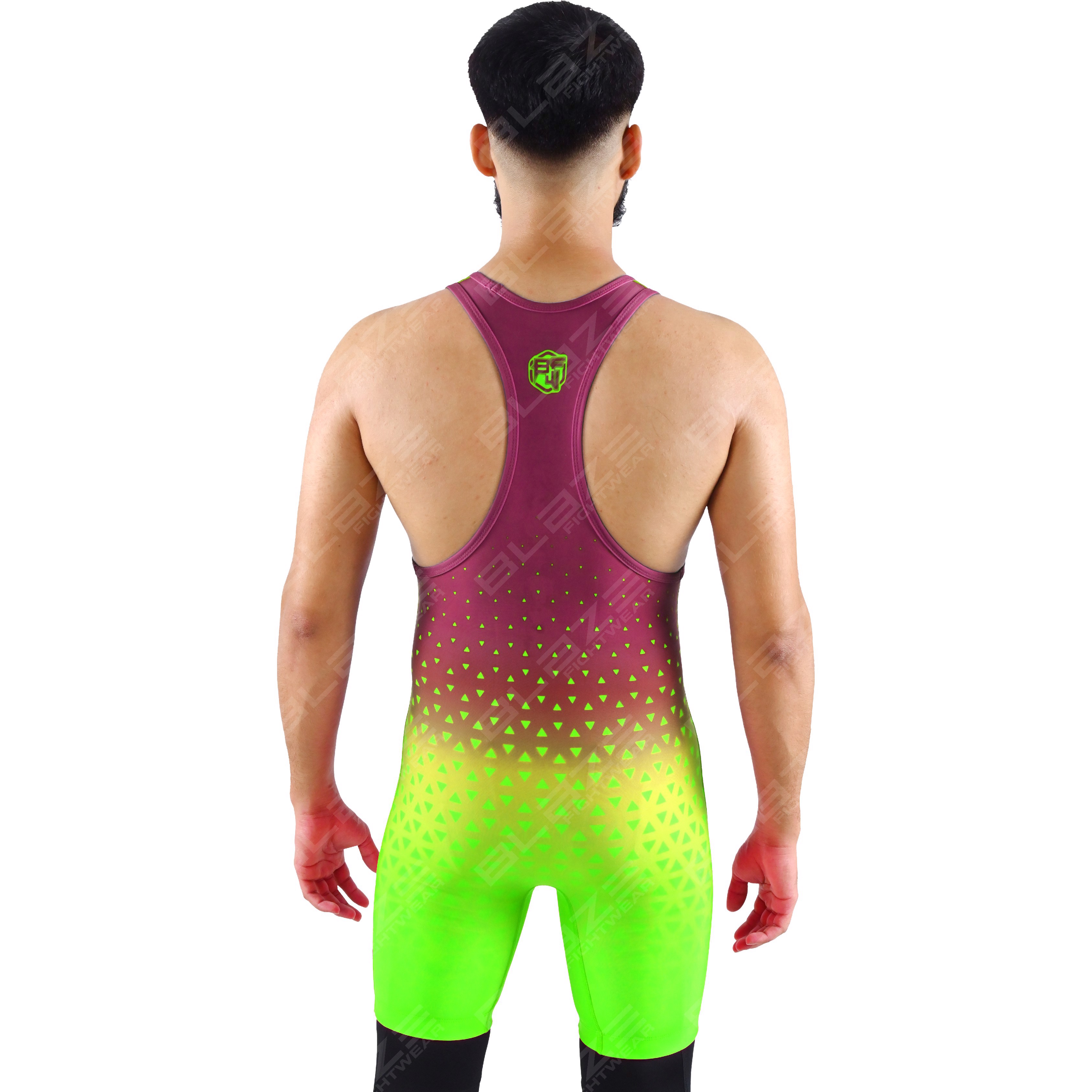 OEM men's high-elastic powerlifting singlet, one-piece attire with a sleek knitted finish. - view 5