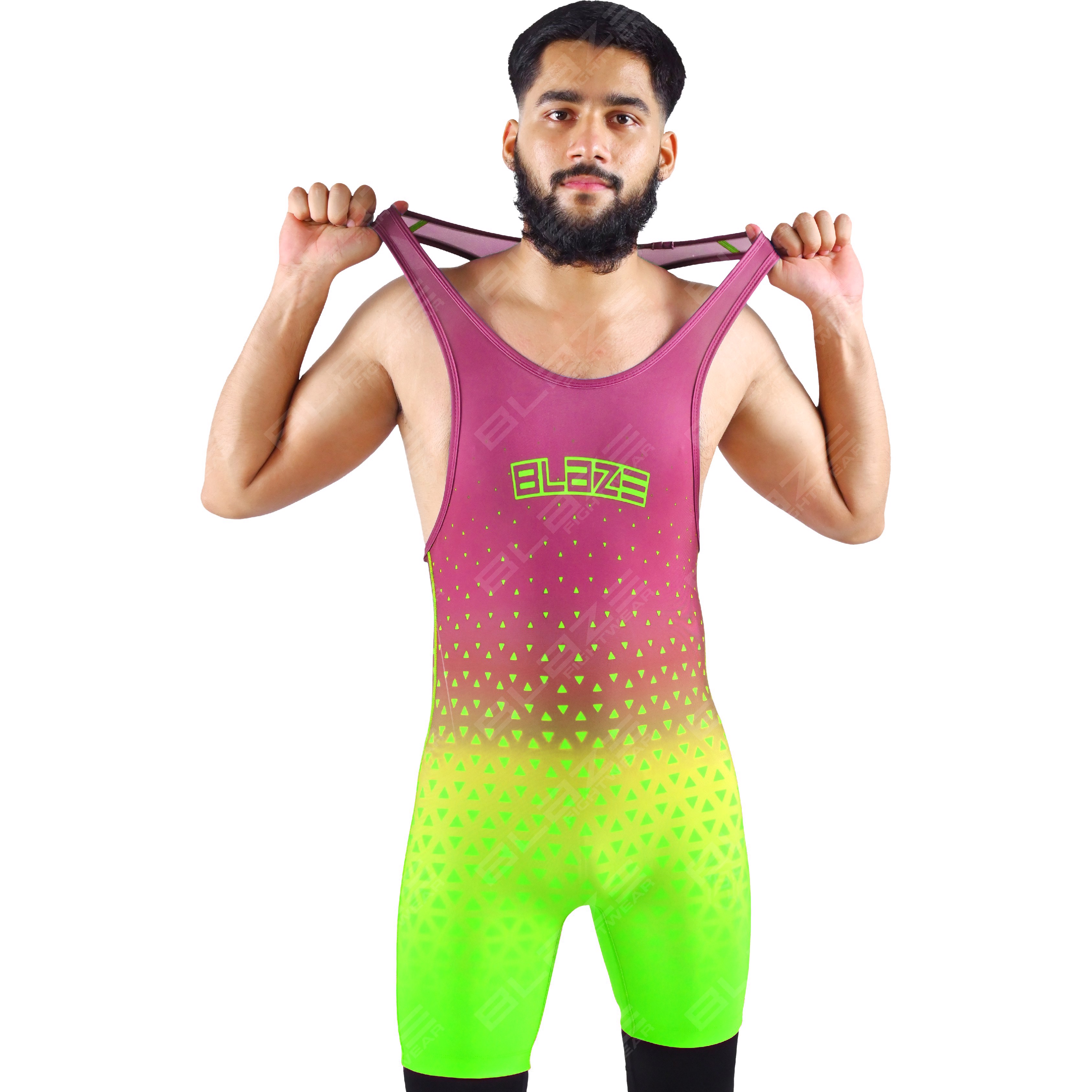  OEM men's high-elastic powerlifting singlet, one-piece attire with a sleek knitted finish. - view 6