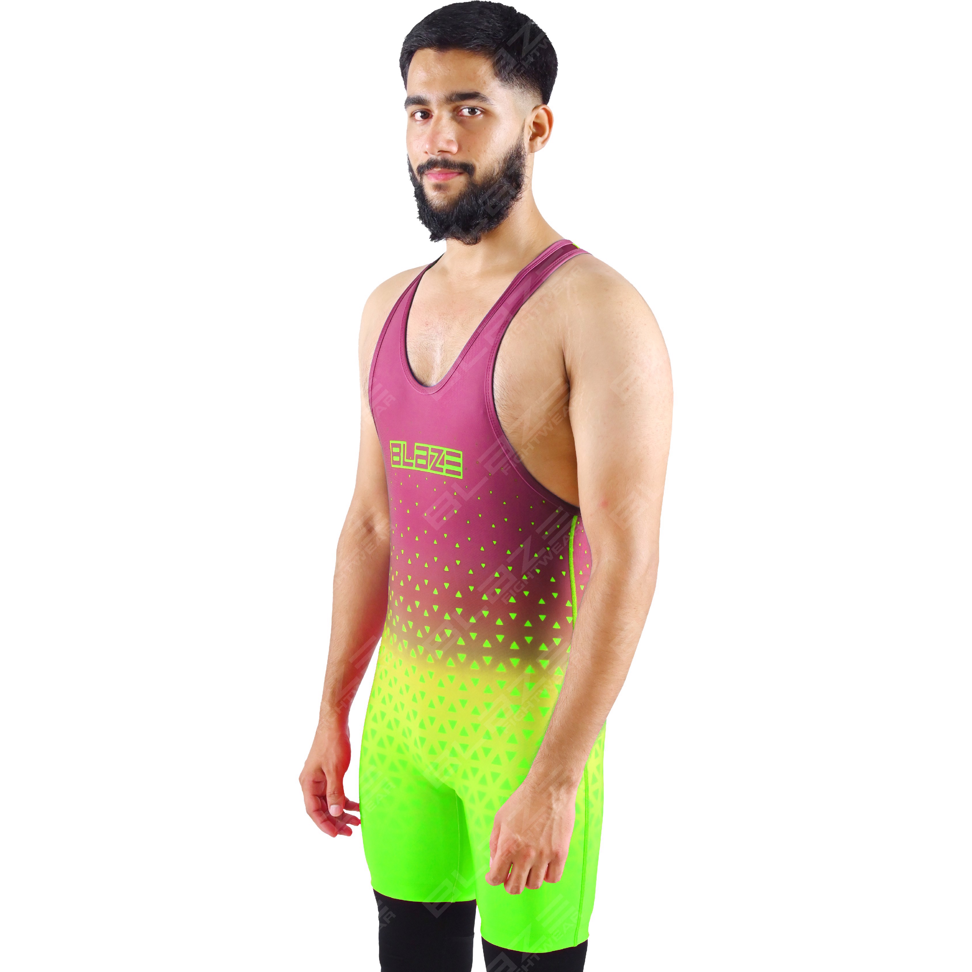  OEM men's high-elastic powerlifting singlet, one-piece attire with a sleek knitted finish. - view 7