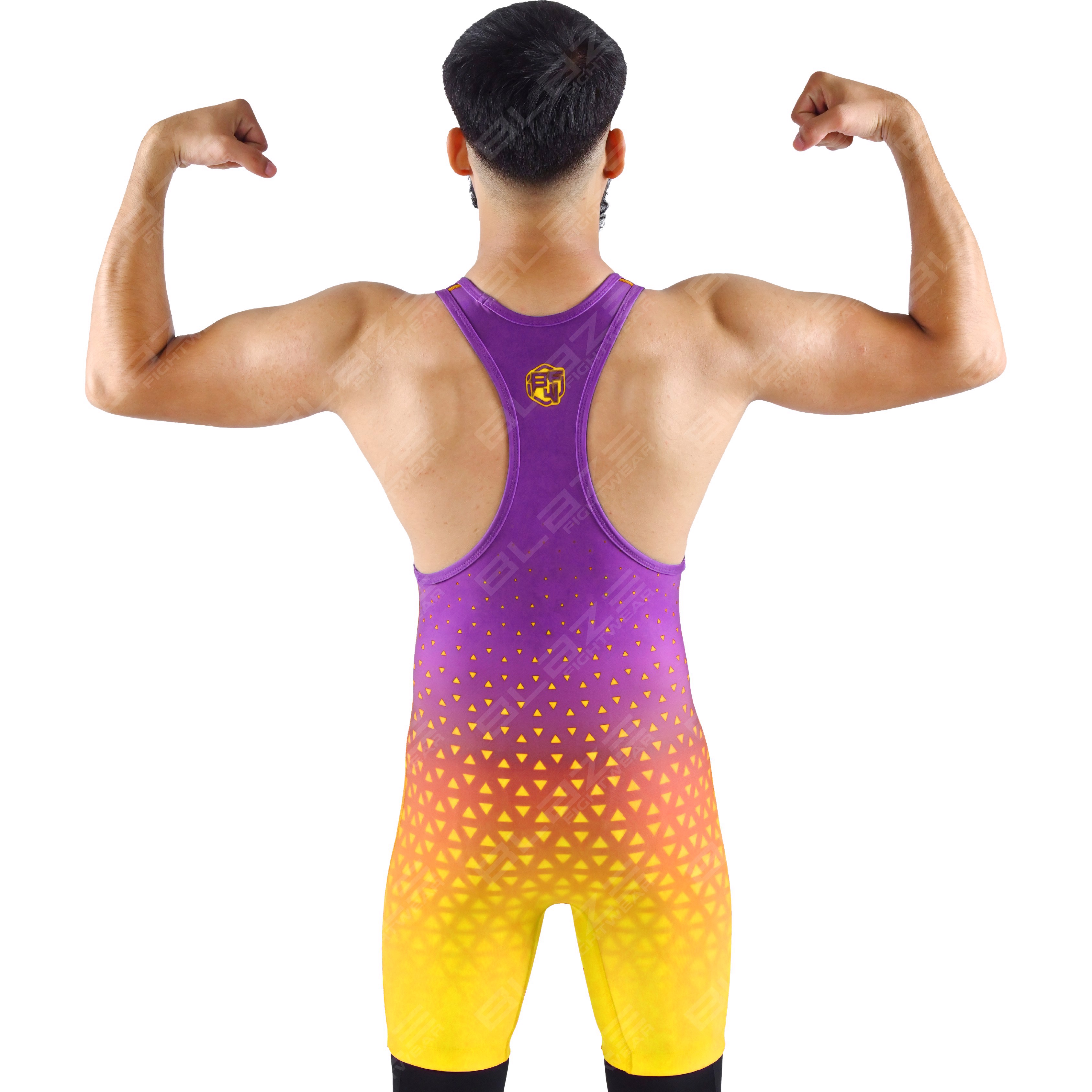 OEM men's high-stretch powerlifting singlet, one-piece outfit featuring a modern knitted finish.