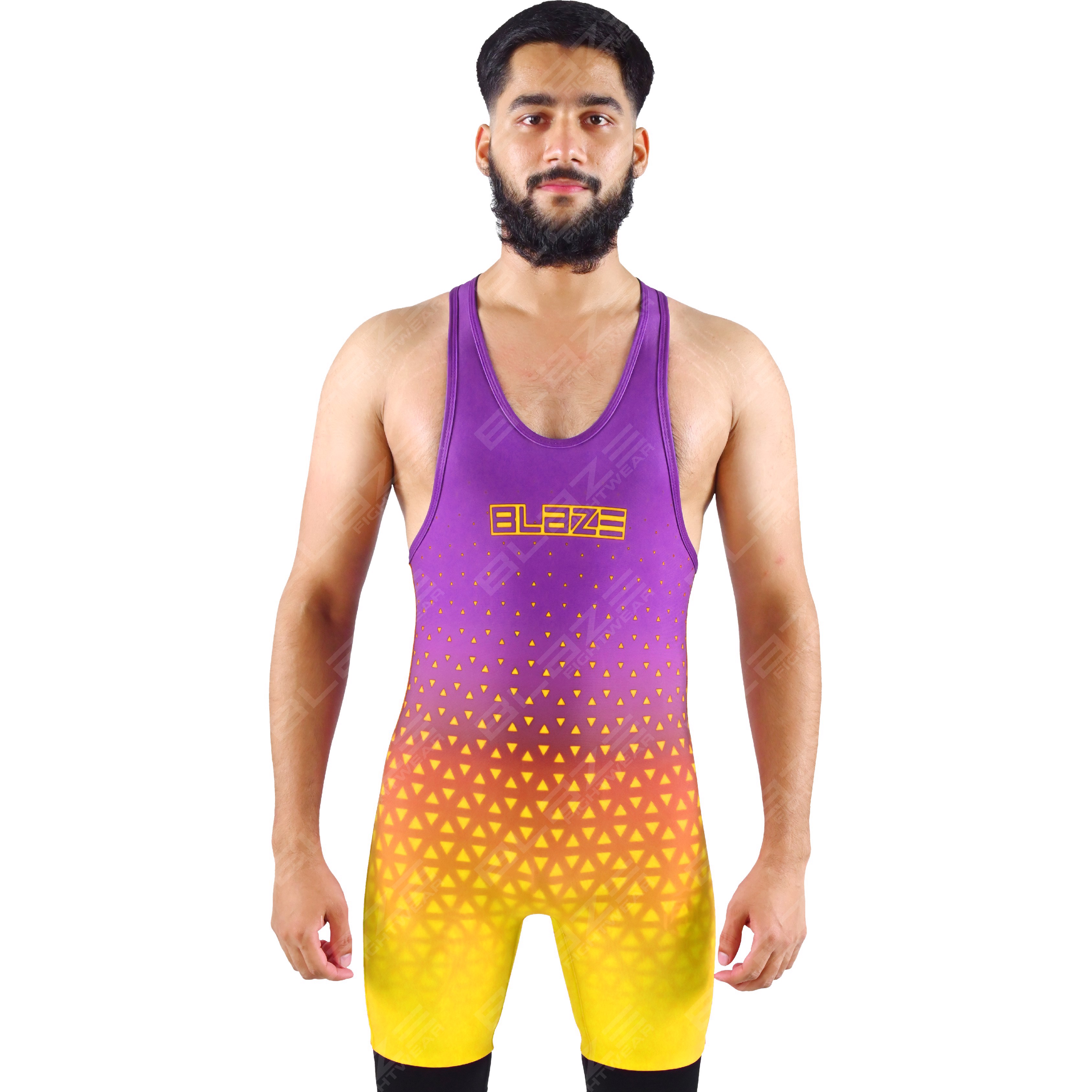 OEM men's high-stretch powerlifting singlet, one-piece outfit featuring a modern knitted finish. - view 6