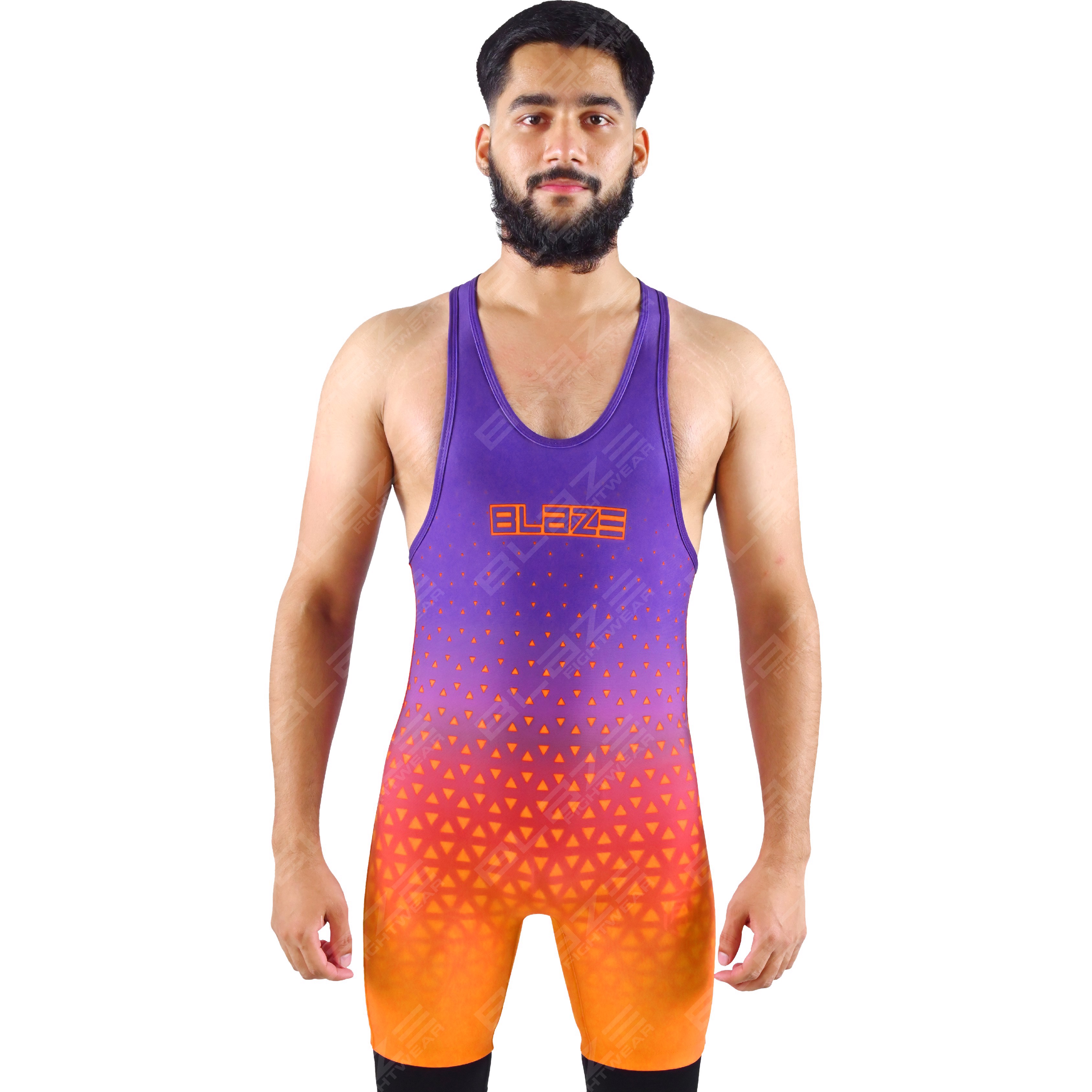  OEM men's high-elastic powerlifting singlet, one-piece style with an elegant knitted finish. - view 6