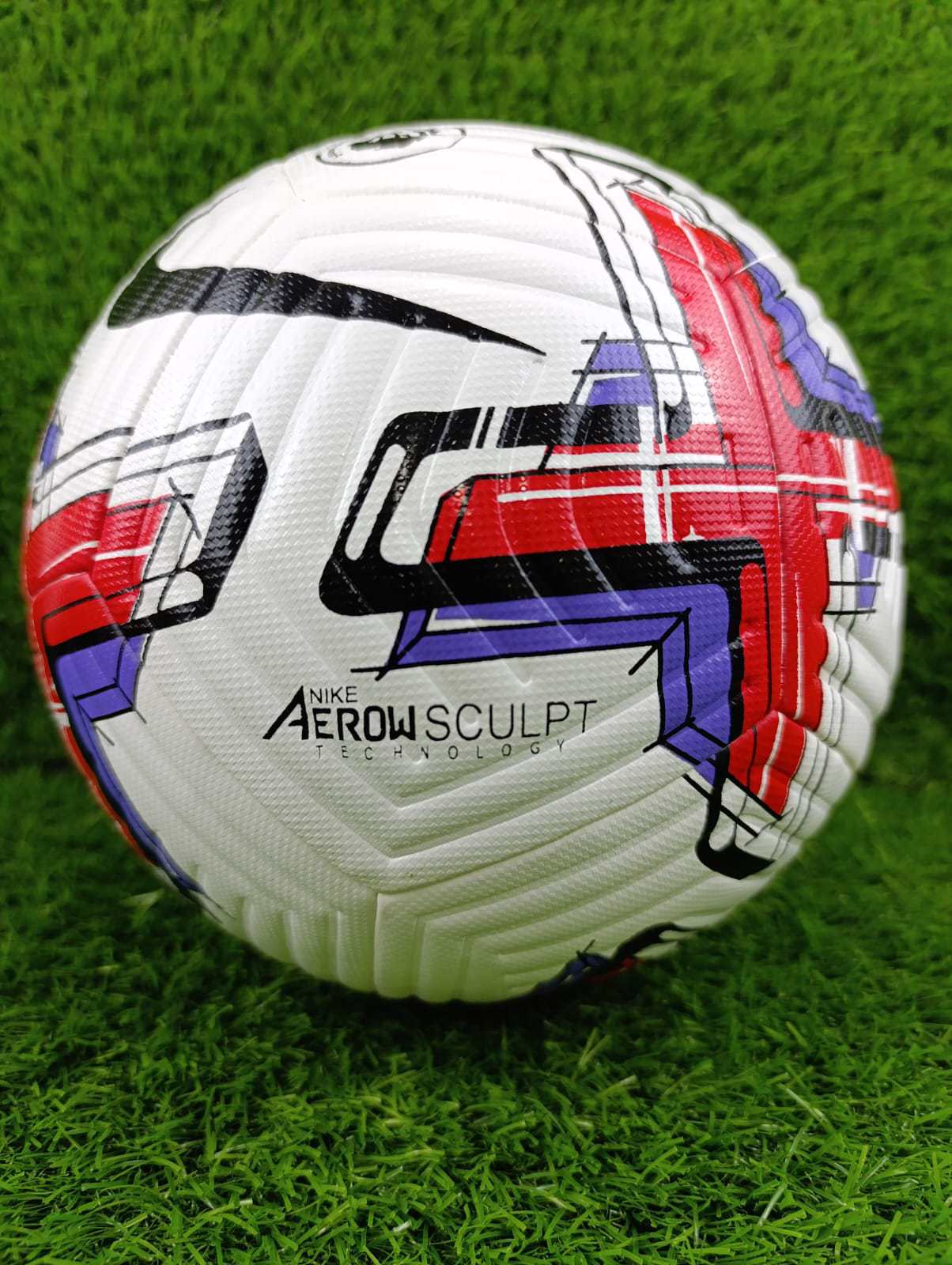 Thermo Bonded Soccer Ball Red Blue Color Combination Print, Official Size 5 
