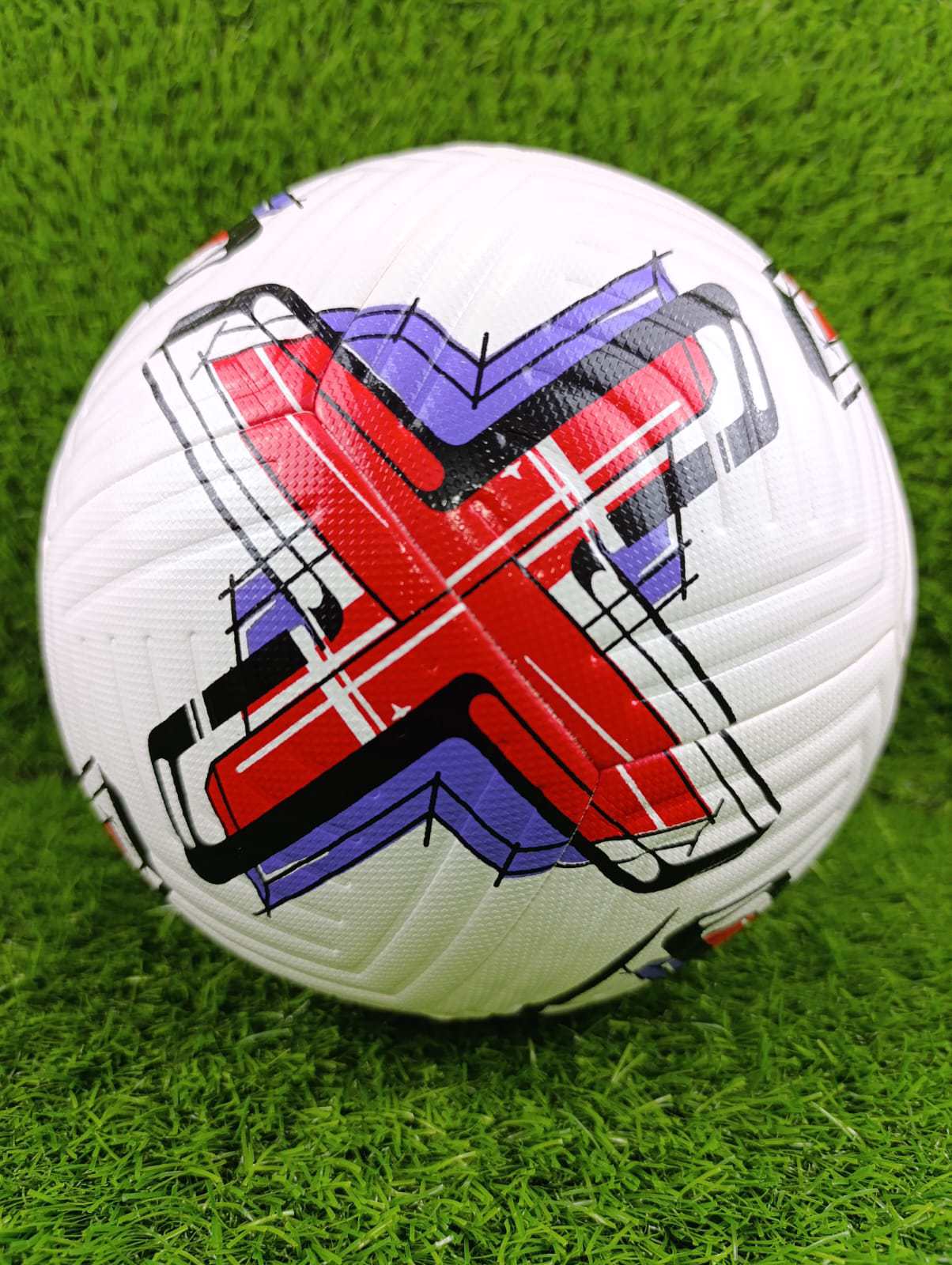 Thermo Bonded Soccer Ball Red Blue Color Combination Print, Official Size 5  - view 2