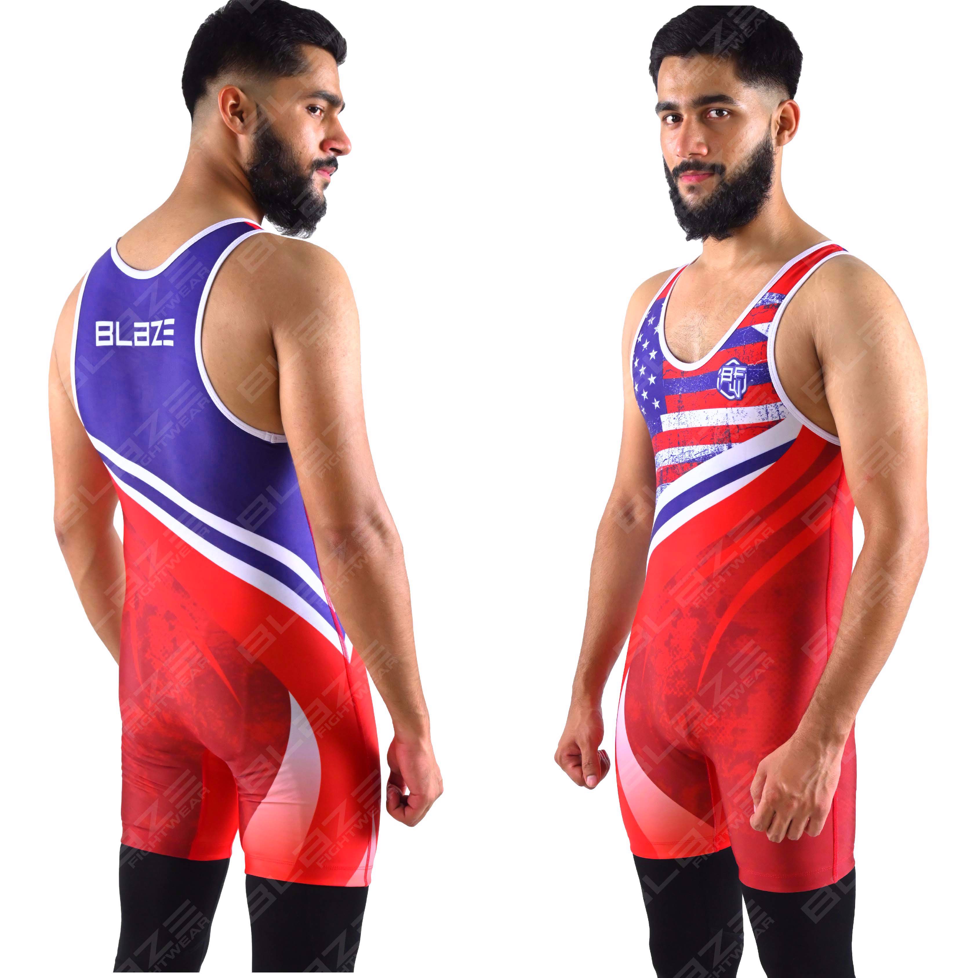 OEM men's high-stretch powerlifting singlet, one-piece garment with a refined knitted finish.