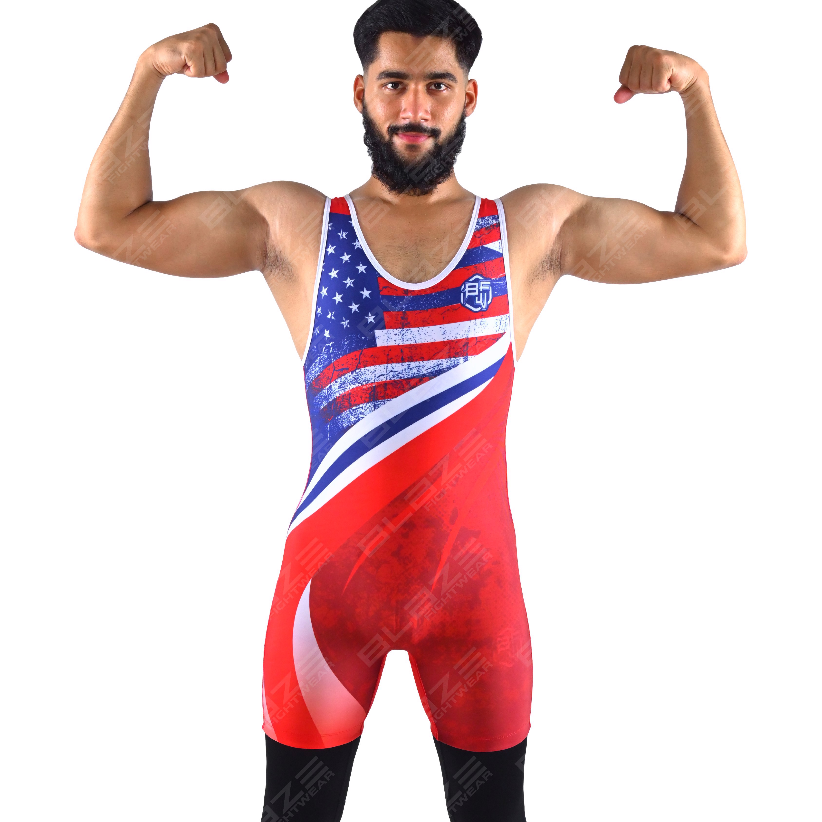 OEM men's high-stretch powerlifting singlet, one-piece garment with a refined knitted finish. - view 6