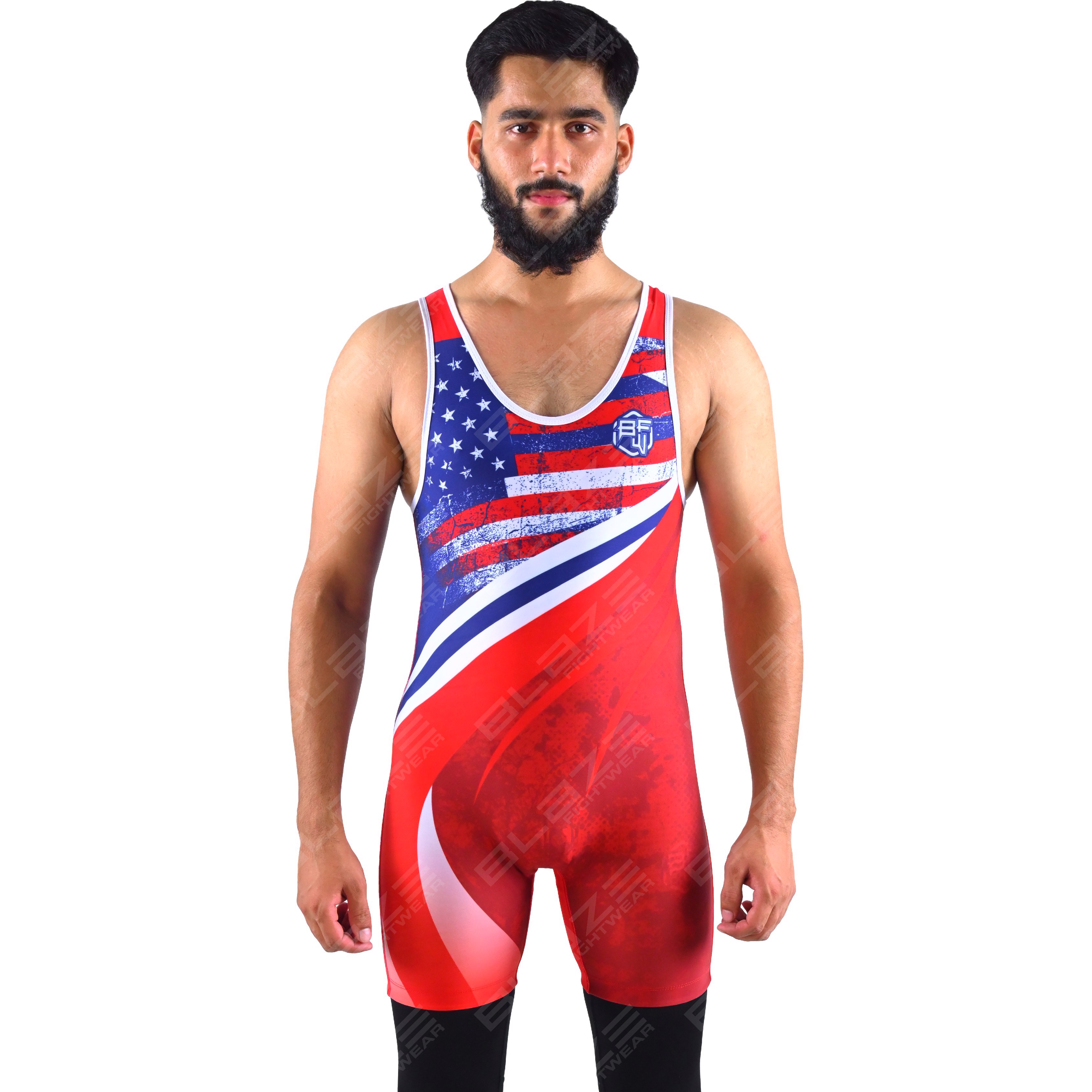 OEM men's high-stretch powerlifting singlet, one-piece garment with a refined knitted finish. - view 8