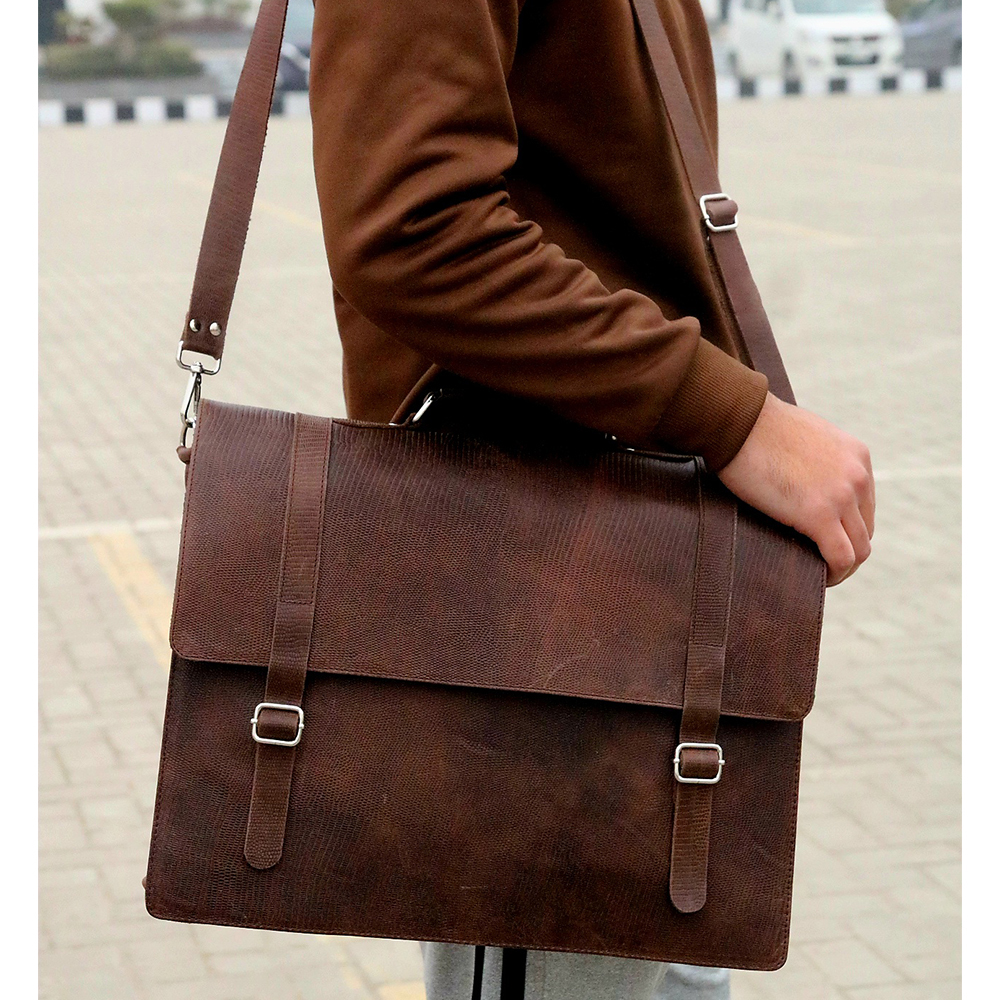 Original Leather laptop bag, leather briefcase bag, business bag, leather bag for men's - view 3