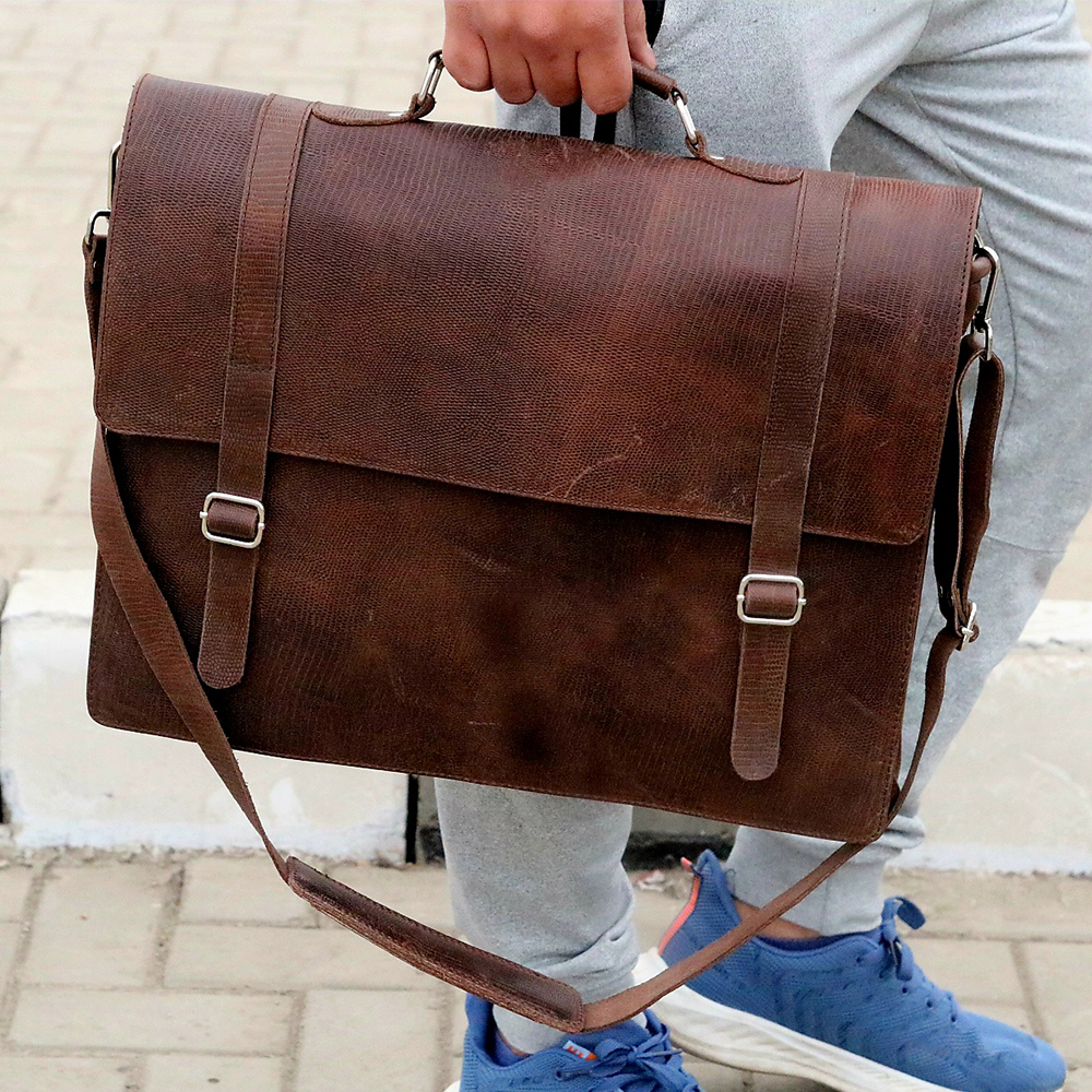 Original Leather laptop bag, leather briefcase bag, business bag, leather bag for men's - view 6
