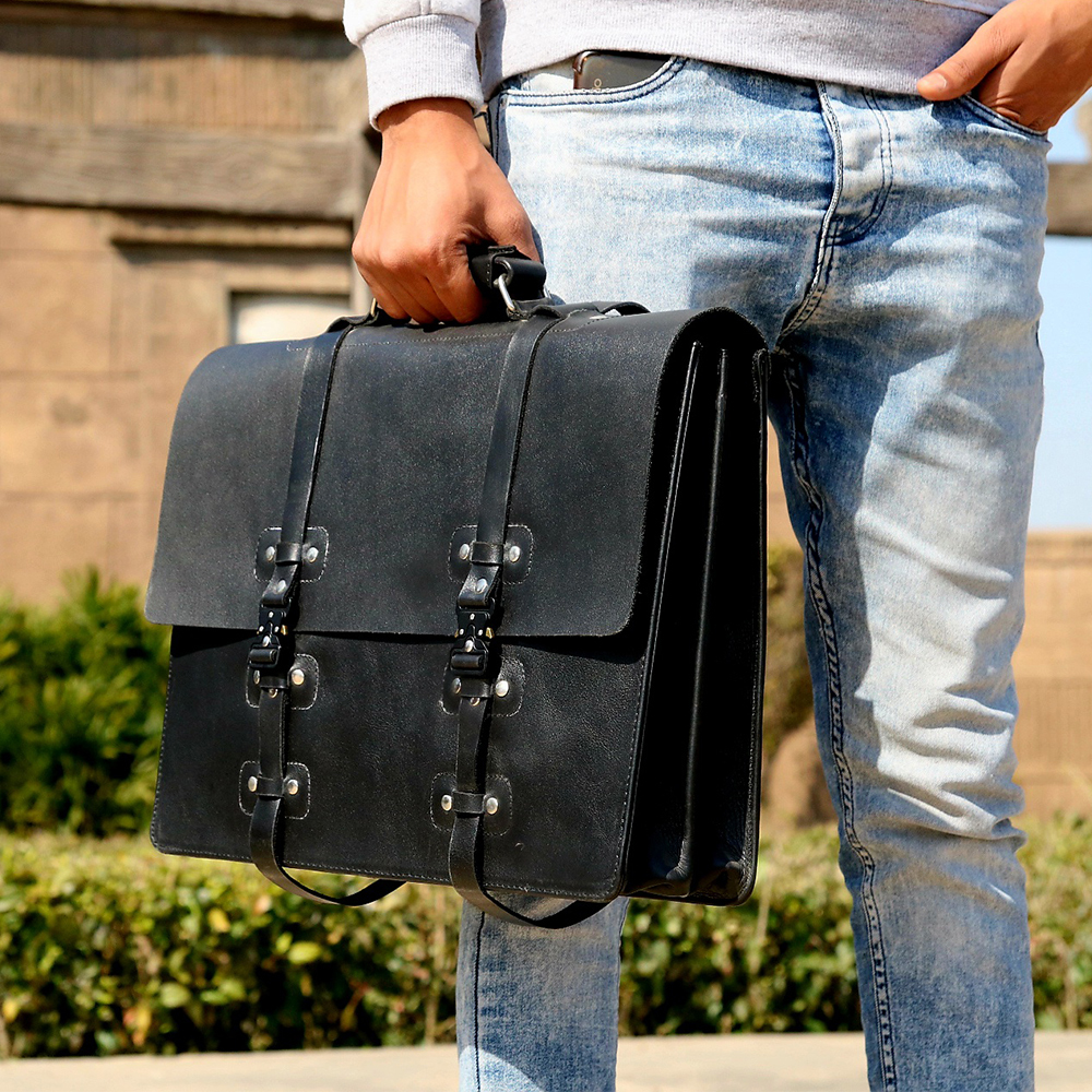 Original Leather laptop bag, leather briefcase bag, business bag, leather bag for men's - view 9