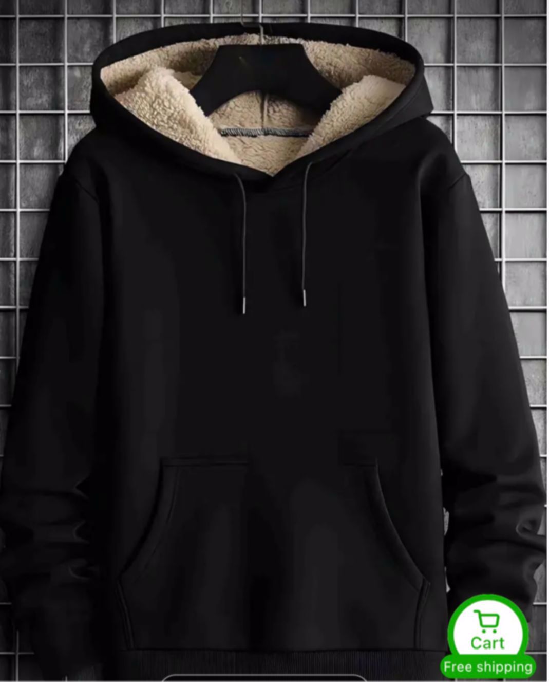 Stylish Black Fleece Hoodie Fur Installed Inside Fabric With  Customisation Of Colour - view 3