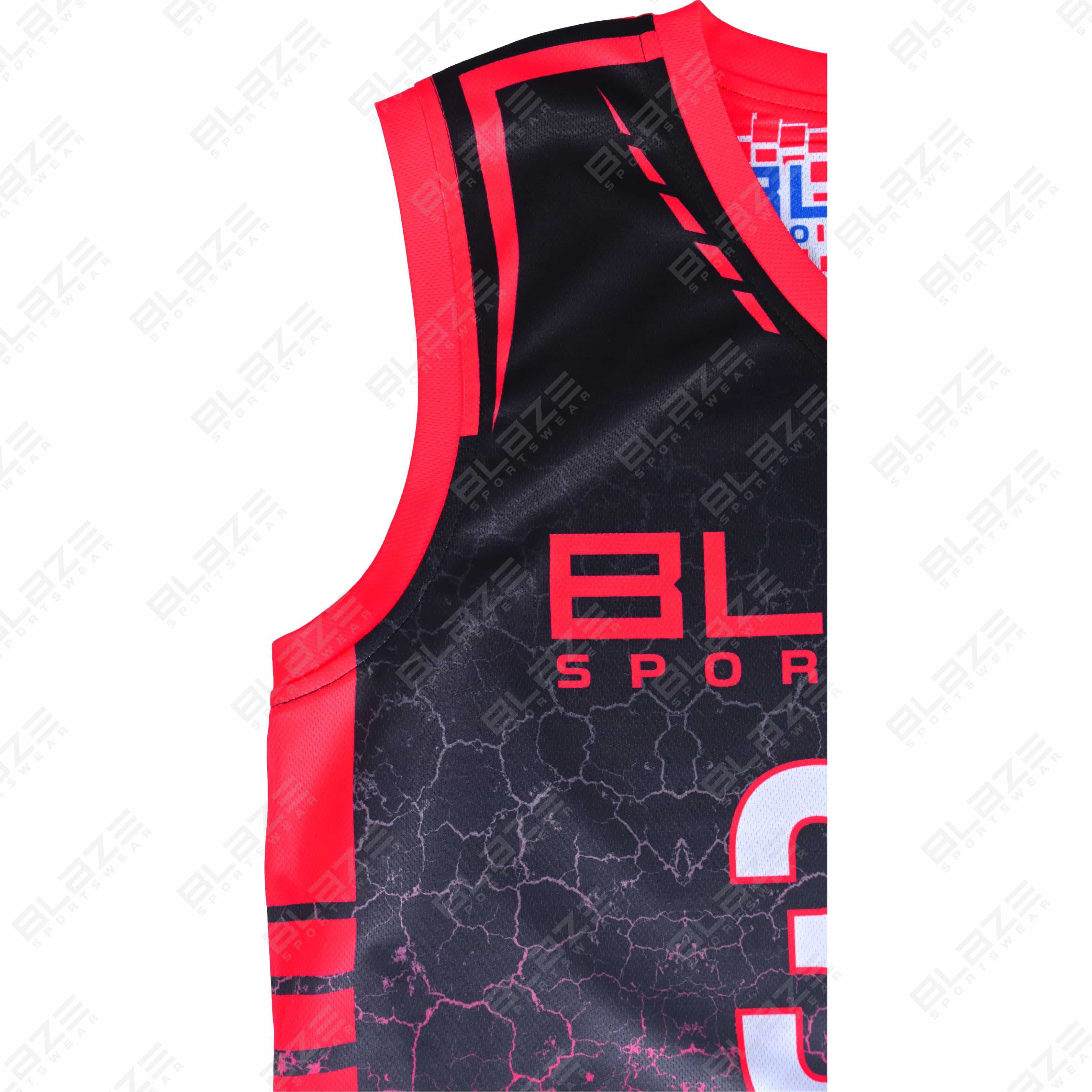  Custom 100% polyester basketball uniform with a trendy design for athletes, featuring a modern kit. - view 8