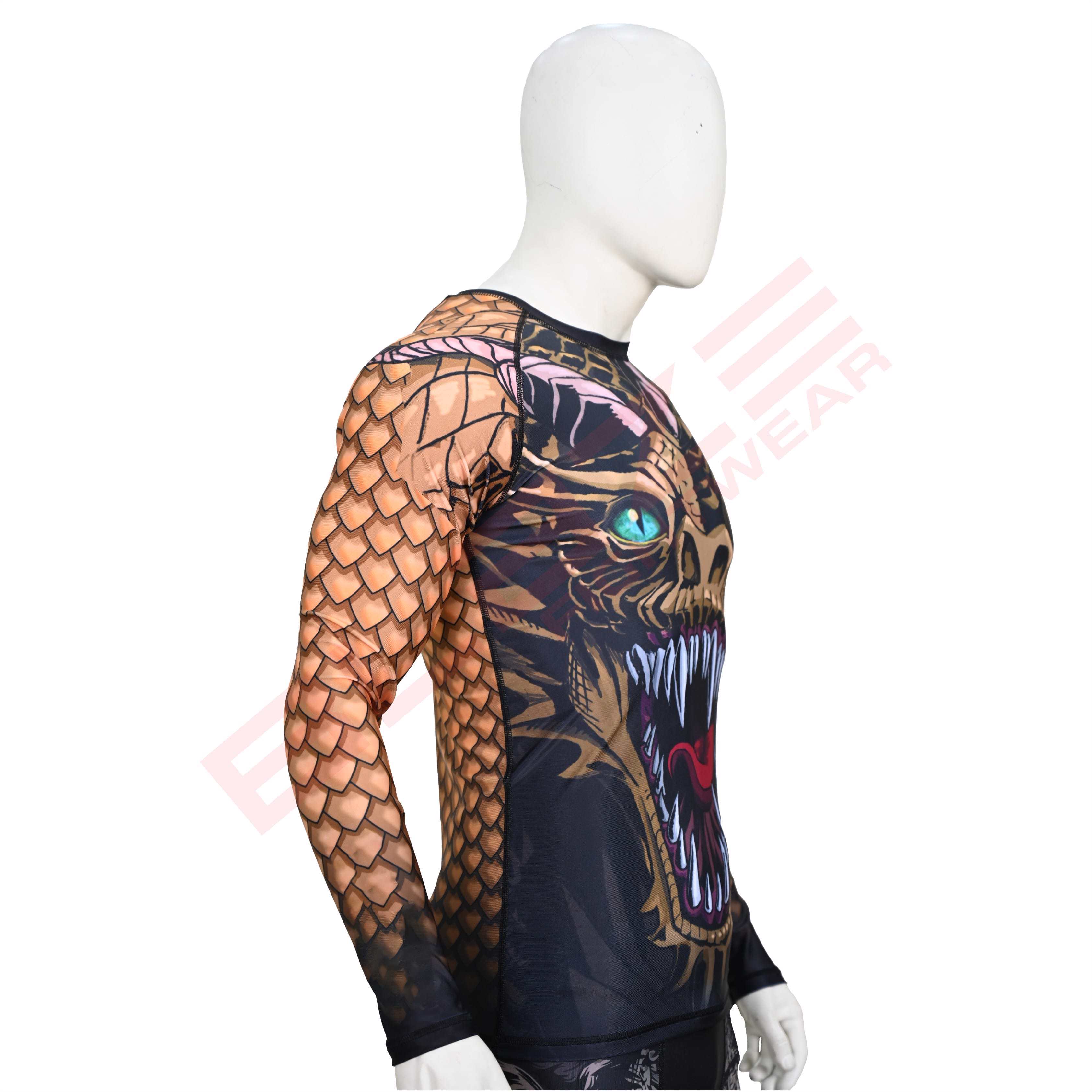 New Customized MMA Rash Guard full Sleeve Rash Guard OEM Sublimation printed High Quality BJJ SUITE  - view 2